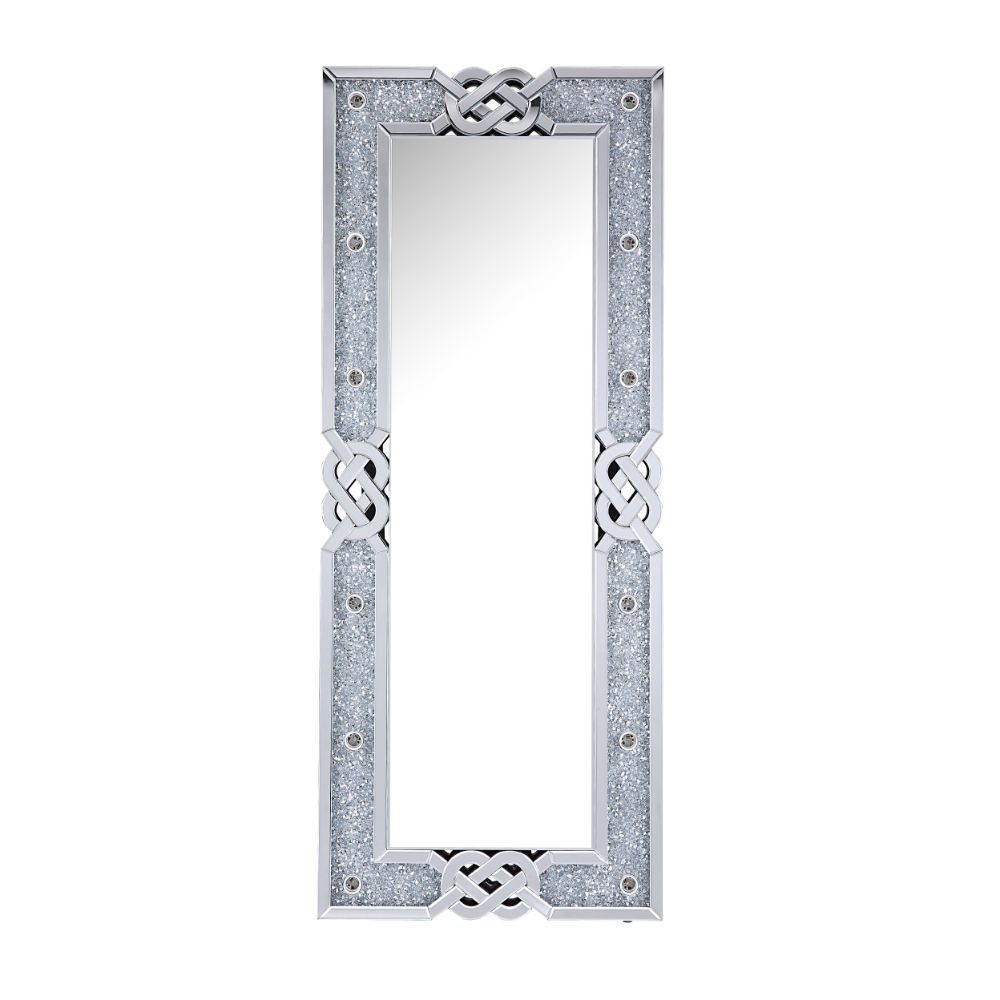Noralie - 63" Rectangular Floor Mirror With Faux Diamonds - Mirrored - Urban Living Furniture (Los Angeles, CA)