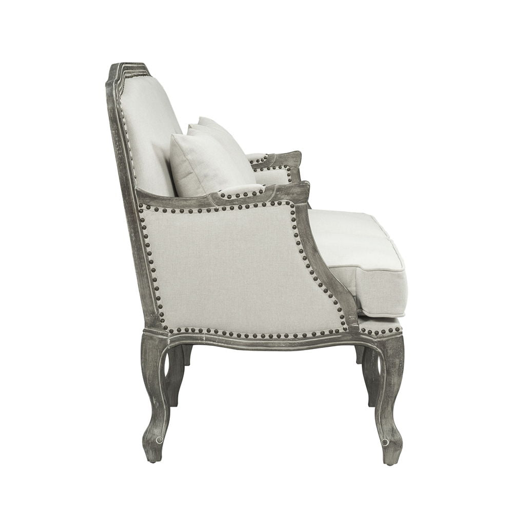 Tania - Chair With Pillow - Cream Linen & Gray - Urban Living Furniture (Los Angeles, CA)