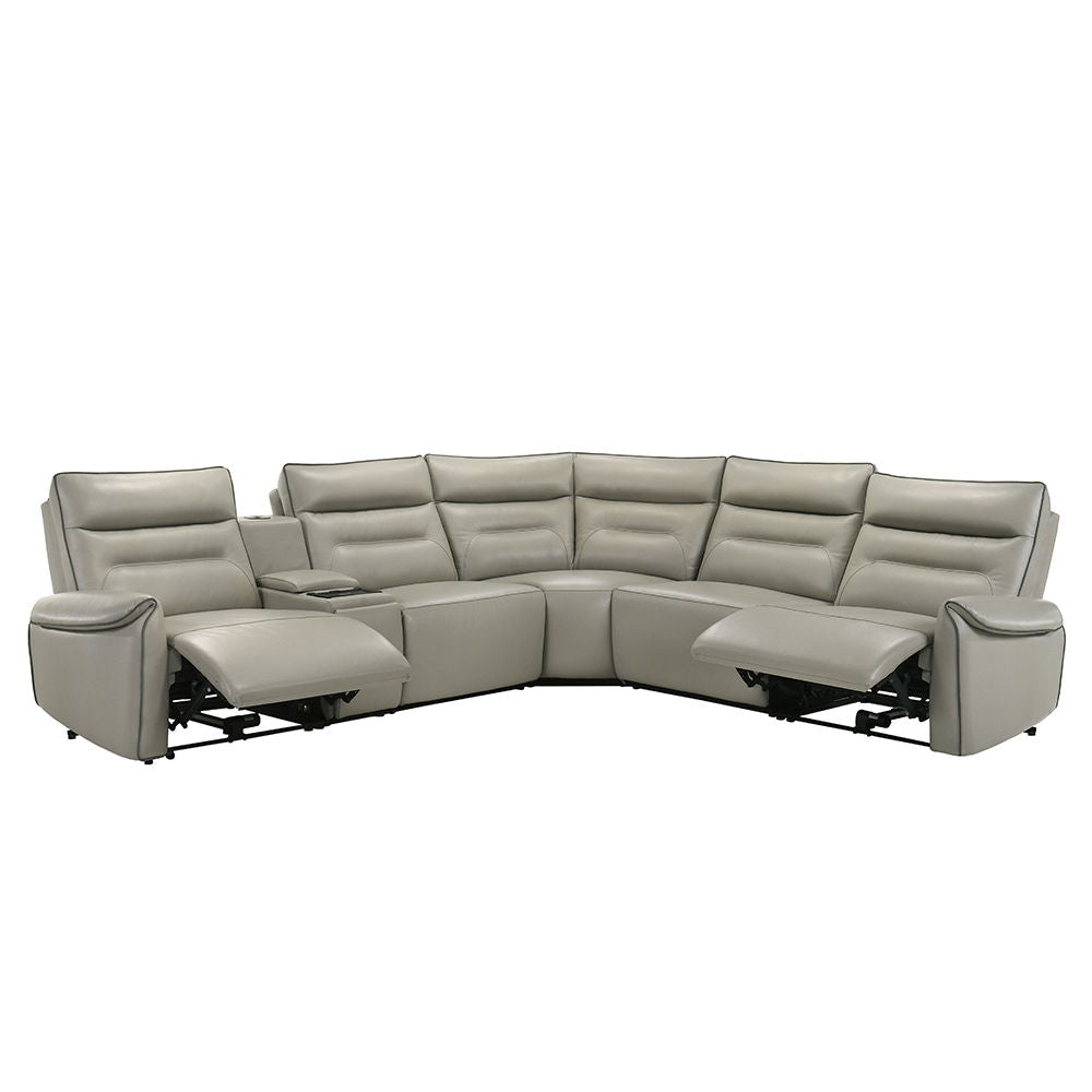 Jayke - Power Motion Sectional Sofa - Light Gray Top Grain Leather Match - Urban Living Furniture (Los Angeles, CA)