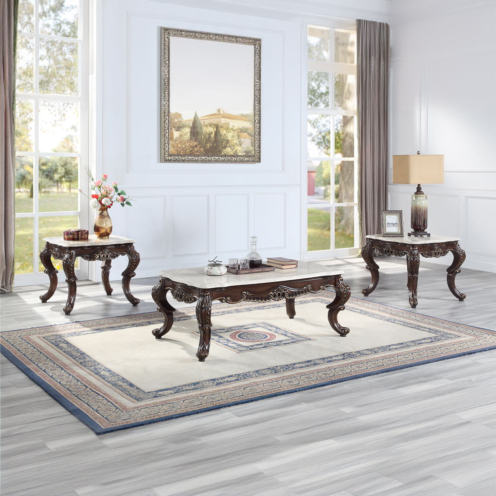 Benbek - End Table - Marble & Antique Oak - Urban Living Furniture (Los Angeles, CA)
