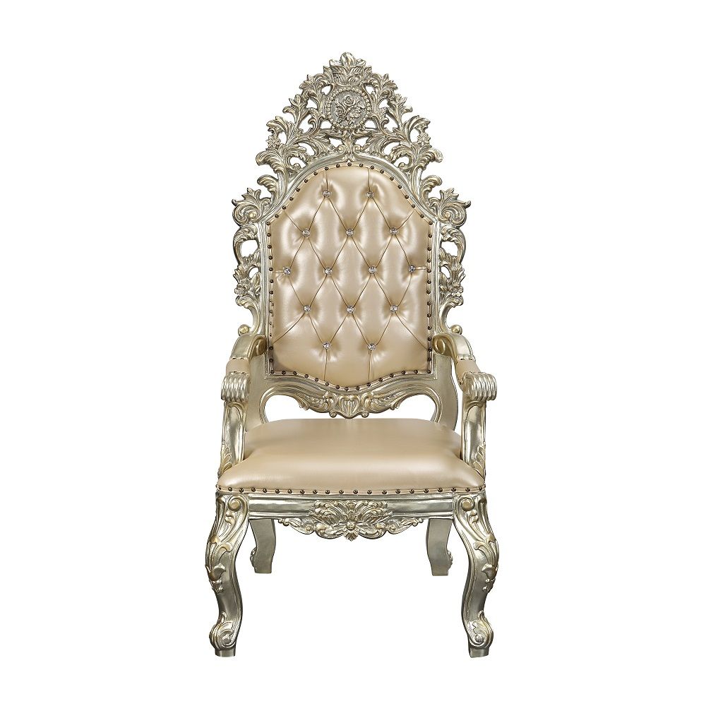 Sorina - Arm Chair (Set of 2) - Synthetic Leather & Antique Gold - Urban Living Furniture (Los Angeles, CA)