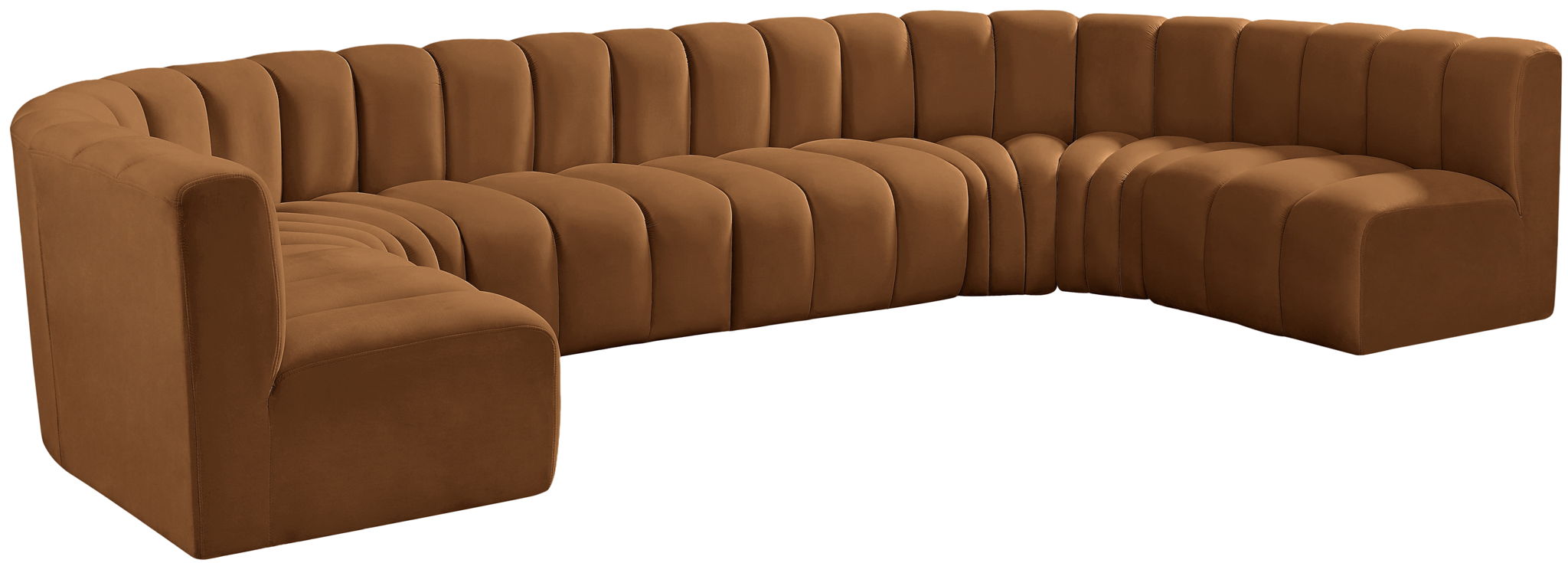 Arc - Velvet Modular U-Shaped Sectional - Saddle - Urban Living Furniture (Los Angeles, CA)