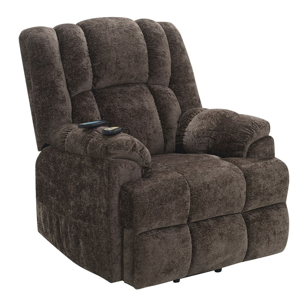 Pacay - Power Recliner With Lift, Heating & Massage - Brown Chenille - Urban Living Furniture (Los Angeles, CA)