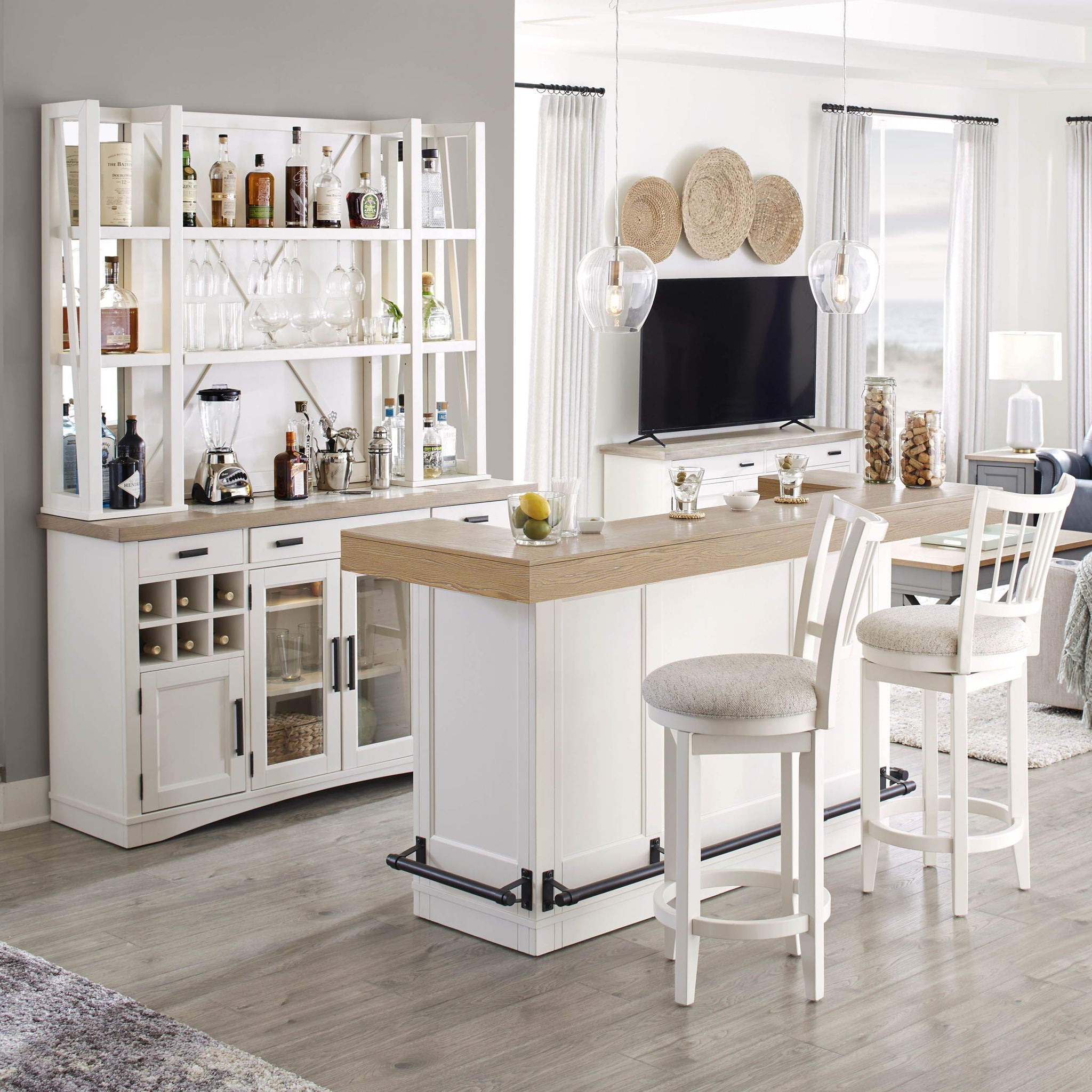 Americana Modern Dining - Bar With Quartz Insert - Cotton - Urban Living Furniture (Los Angeles, CA)