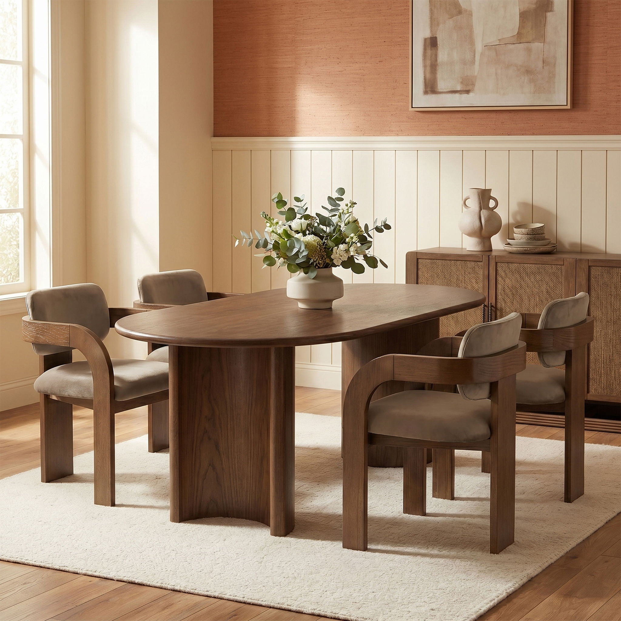 Cedra - Velvet Performance Fabric Upholstered Dining Chair (Set of 2) - Brown Frame - Urban Living Furniture (Los Angeles, CA)