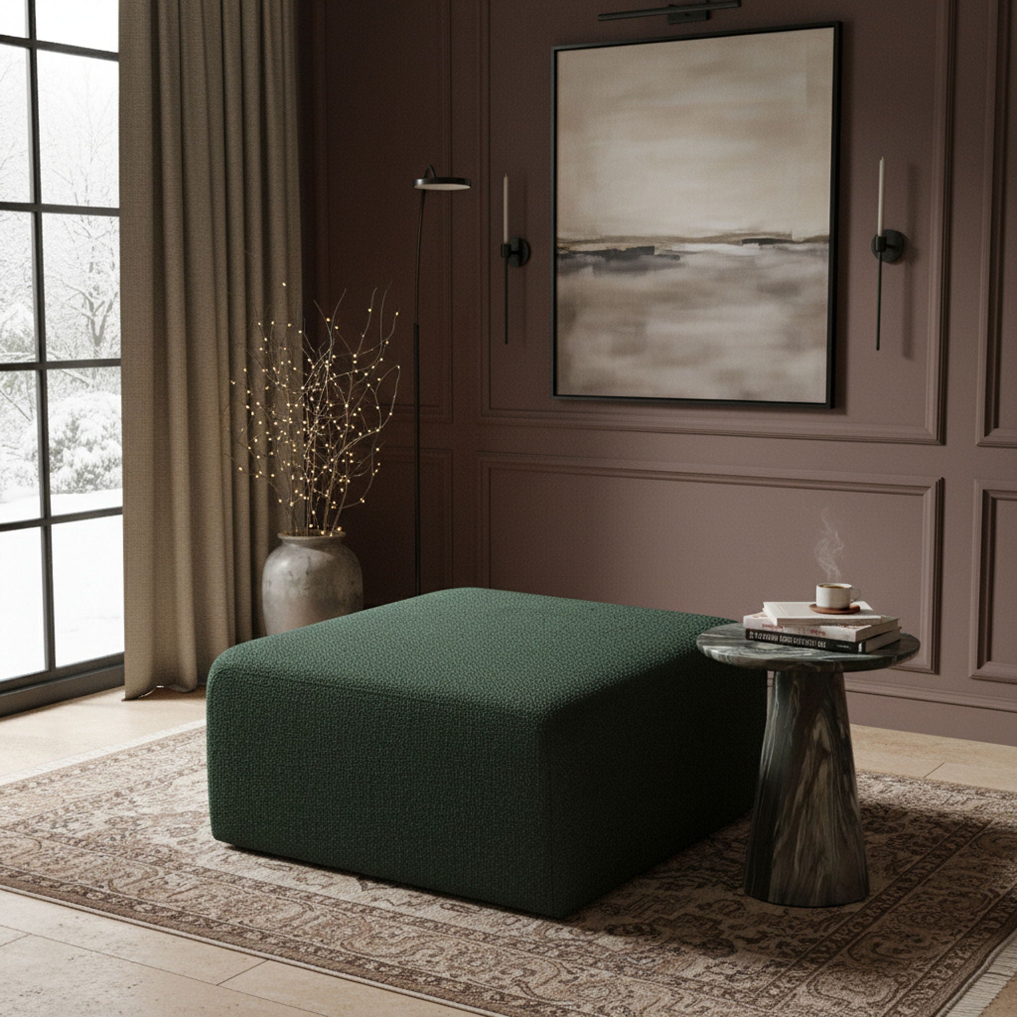 Arc - Boucle Fabric Ottoman - Urban Living Furniture (Los Angeles, CA)