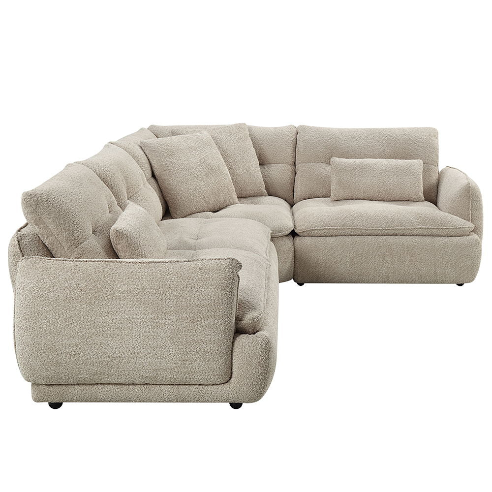 Jonina - Sectional Sofa With 4 Pillows - Beige Chenille - Urban Living Furniture (Los Angeles, CA)