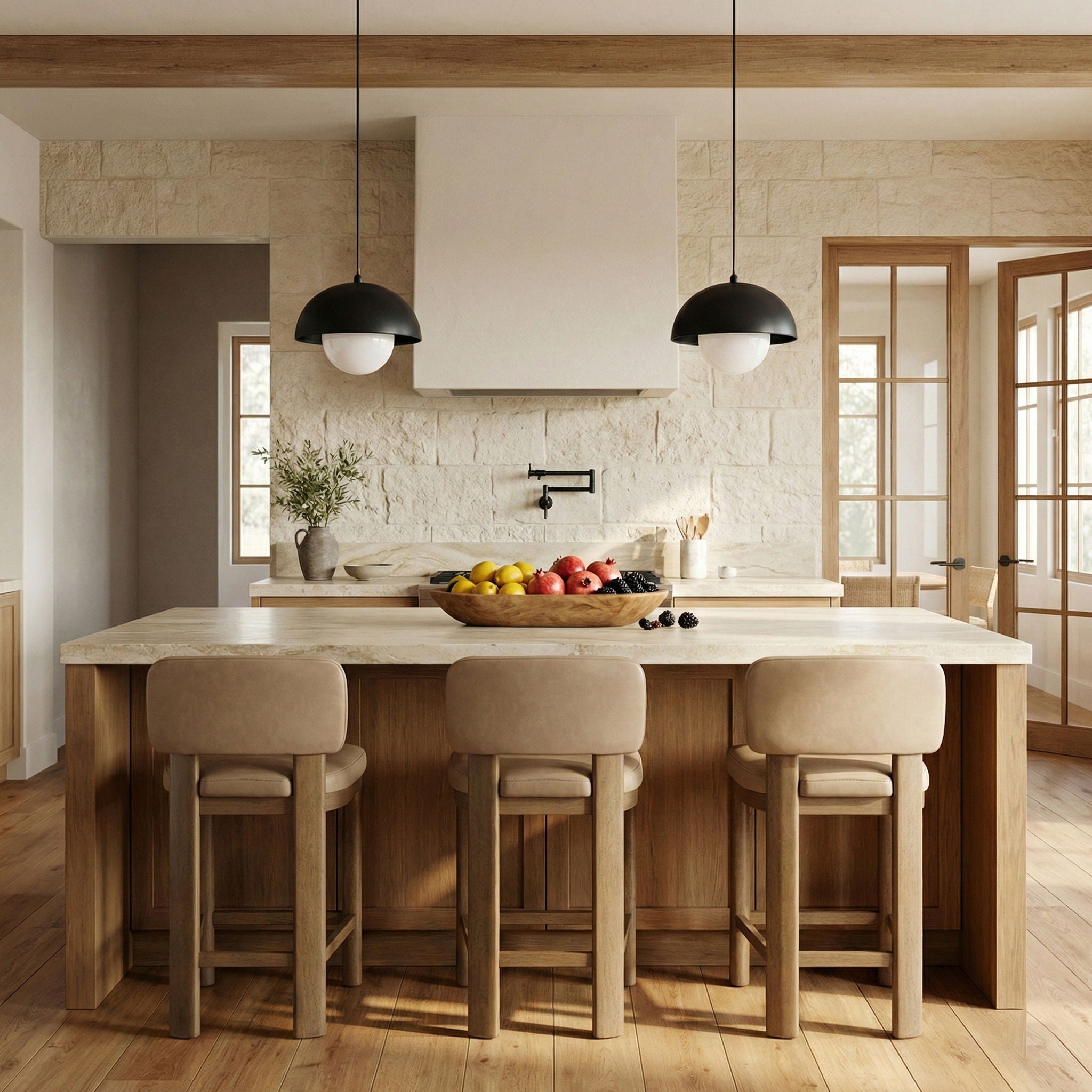 Paloma - Faux Leather Upholstered Counter Stool (Set of 2) - Brown Frame - Urban Living Furniture (Los Angeles, CA)