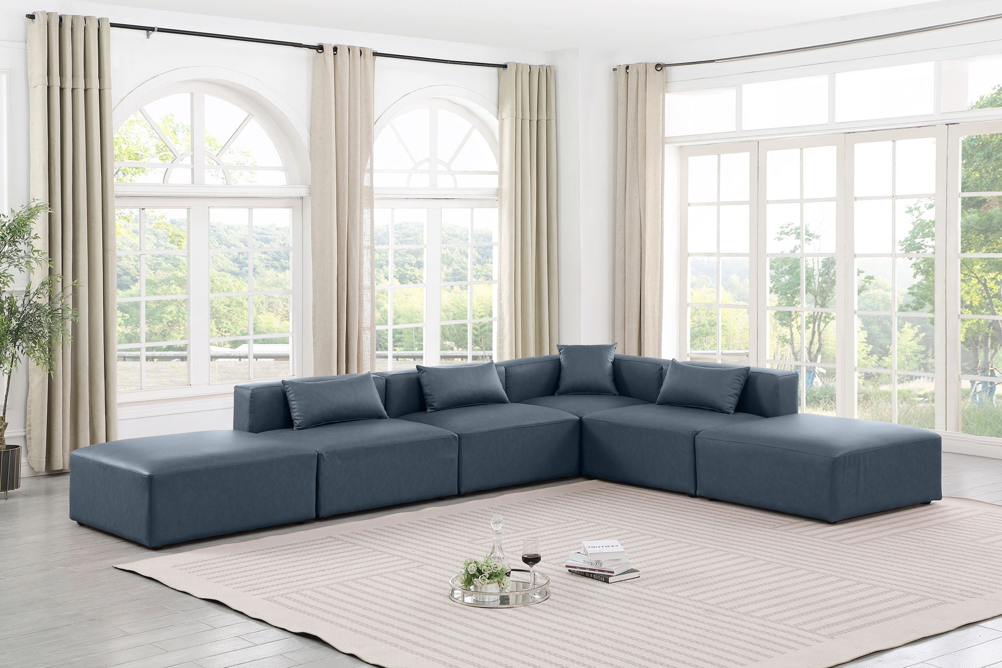 Cube - 6 Piece Modular Corner Armless Sectional