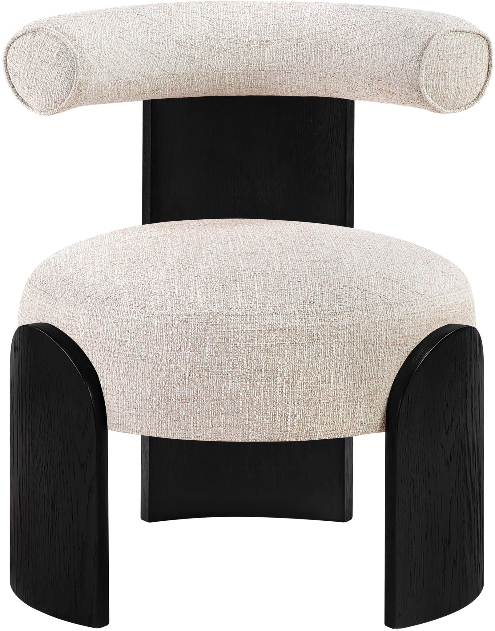 Calder - Linen Textured Fabric Upholstered Accent Chair - Painted Black Base - Urban Living Furniture (Los Angeles, CA)