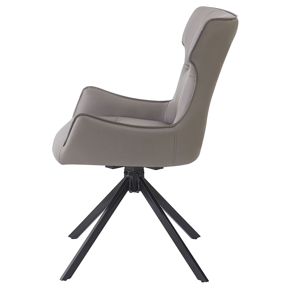 Damita - Camel Synthetic Leather Side Chair With Swivel (Set of 2) - Gray & Black Finsh - Urban Living Furniture (Los Angeles, CA)