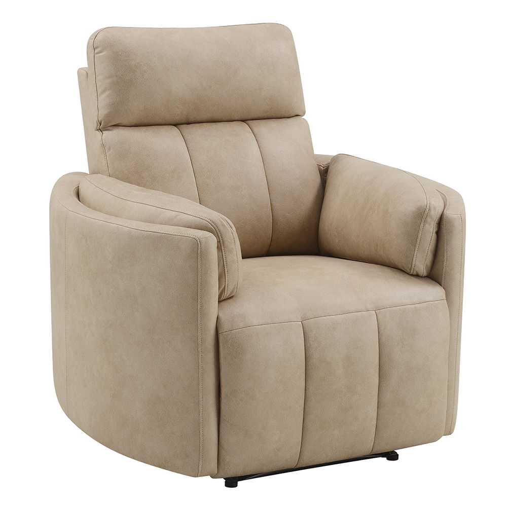 Elison - Motion Glider Recliner With Swivel - Dark Beige Polish Microfiber - Urban Living Furniture (Los Angeles, CA)