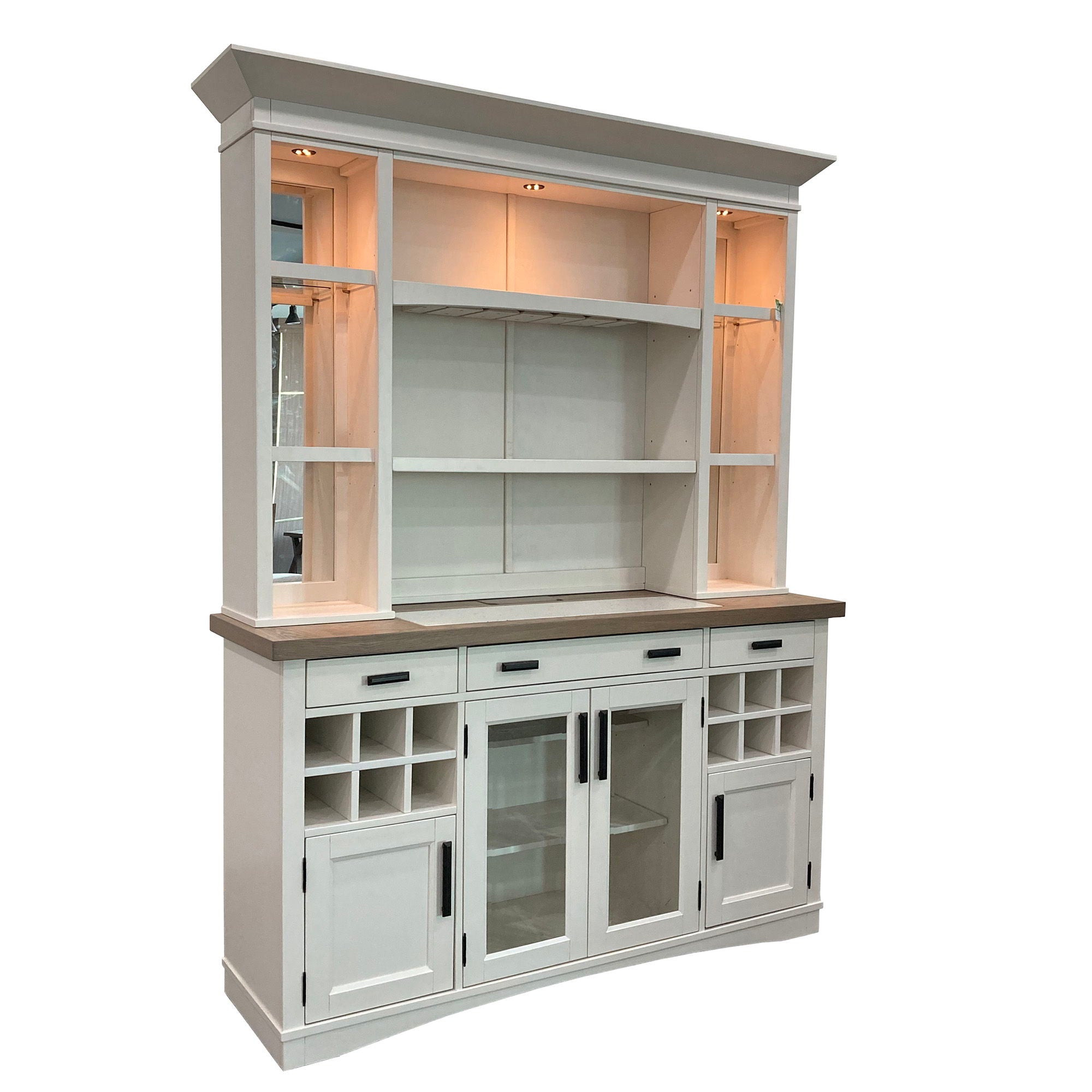 Americana Modern Dining - Buffet And Display Hutch With Quartz Insert - Cotton - Urban Living Furniture (Los Angeles, CA)