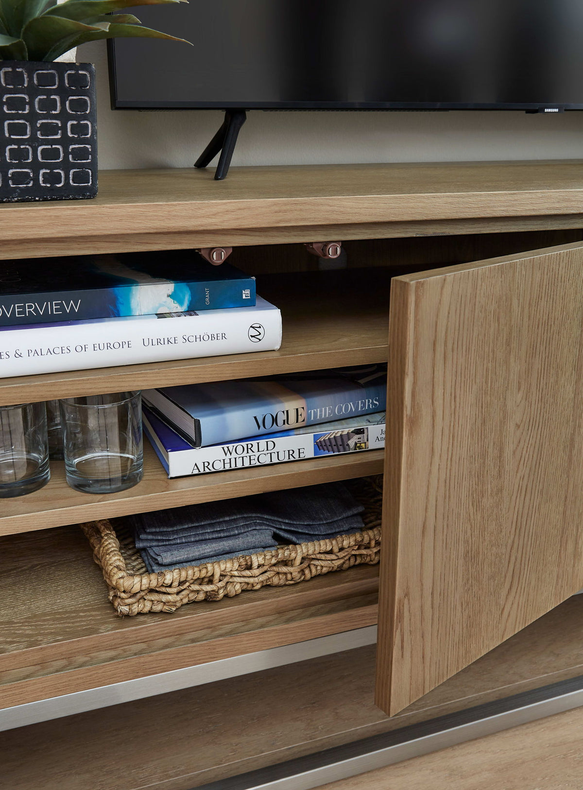 One - Coastal Modern TV Console - Bisque