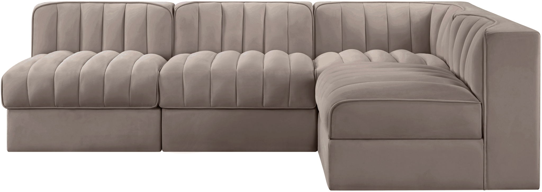 Rummi - Armless Velvet Performance Fabric Upholstered 4 Piece Modular Sectional - Urban Living Furniture (Los Angeles, CA)