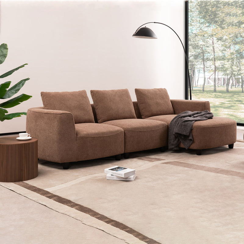 Mid-Century Modern 3 Seater Sofa With Recliner