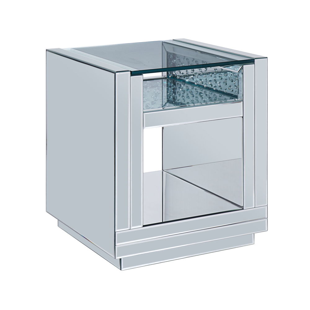 Nysa - 24" End Table - Mirrored & Faux Crystals - Urban Living Furniture (Los Angeles, CA)