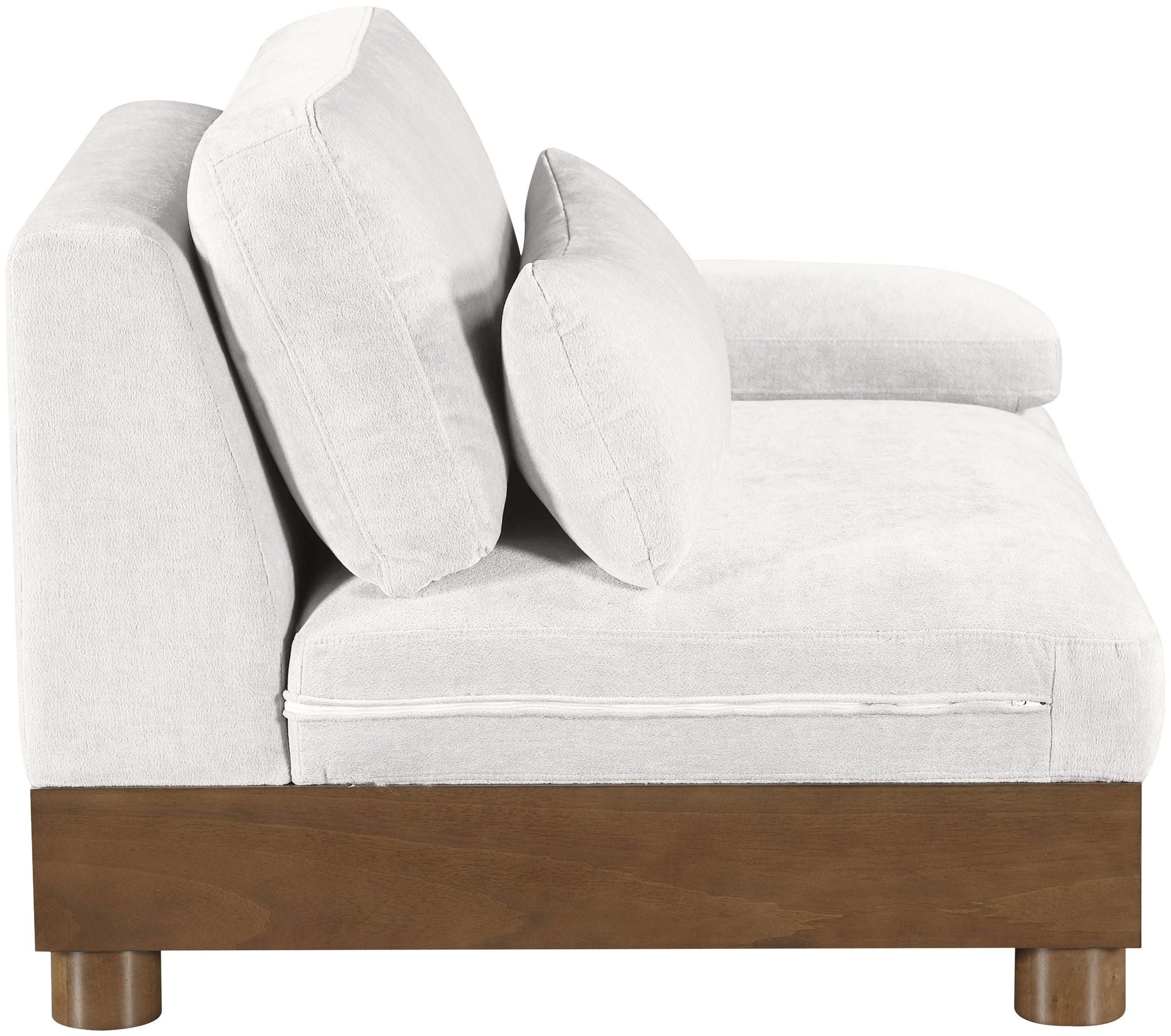 Turin - Chenille Fabric Upholstered Modular Arm Chair - Walnut Base - Urban Living Furniture (Los Angeles, CA)