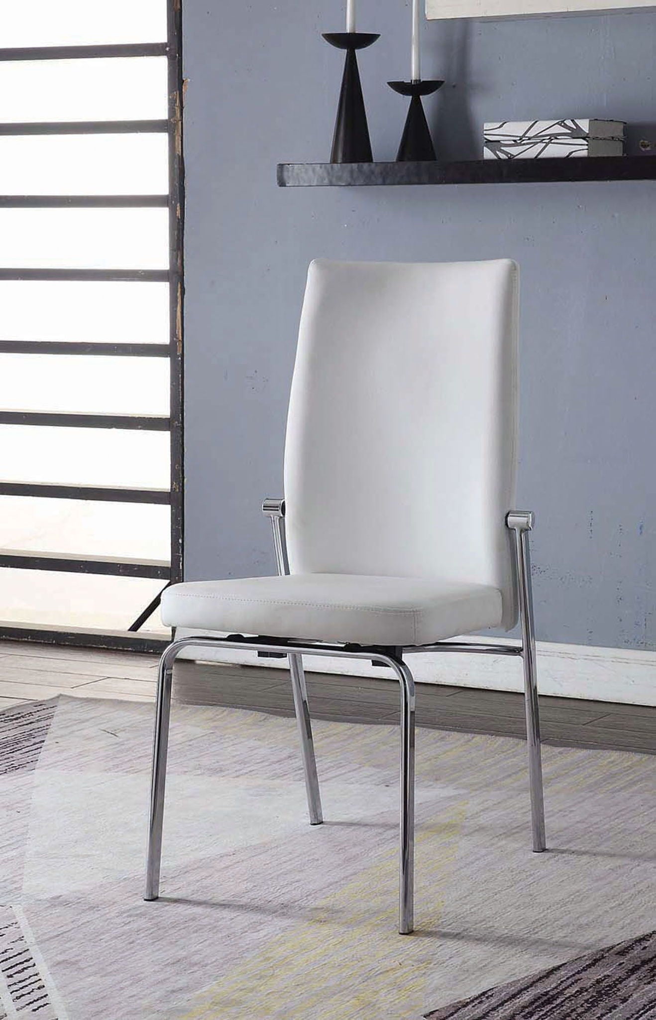 Osias - Side Chair (Set of 2) - White PU & Chrome - Urban Living Furniture (Los Angeles, CA)