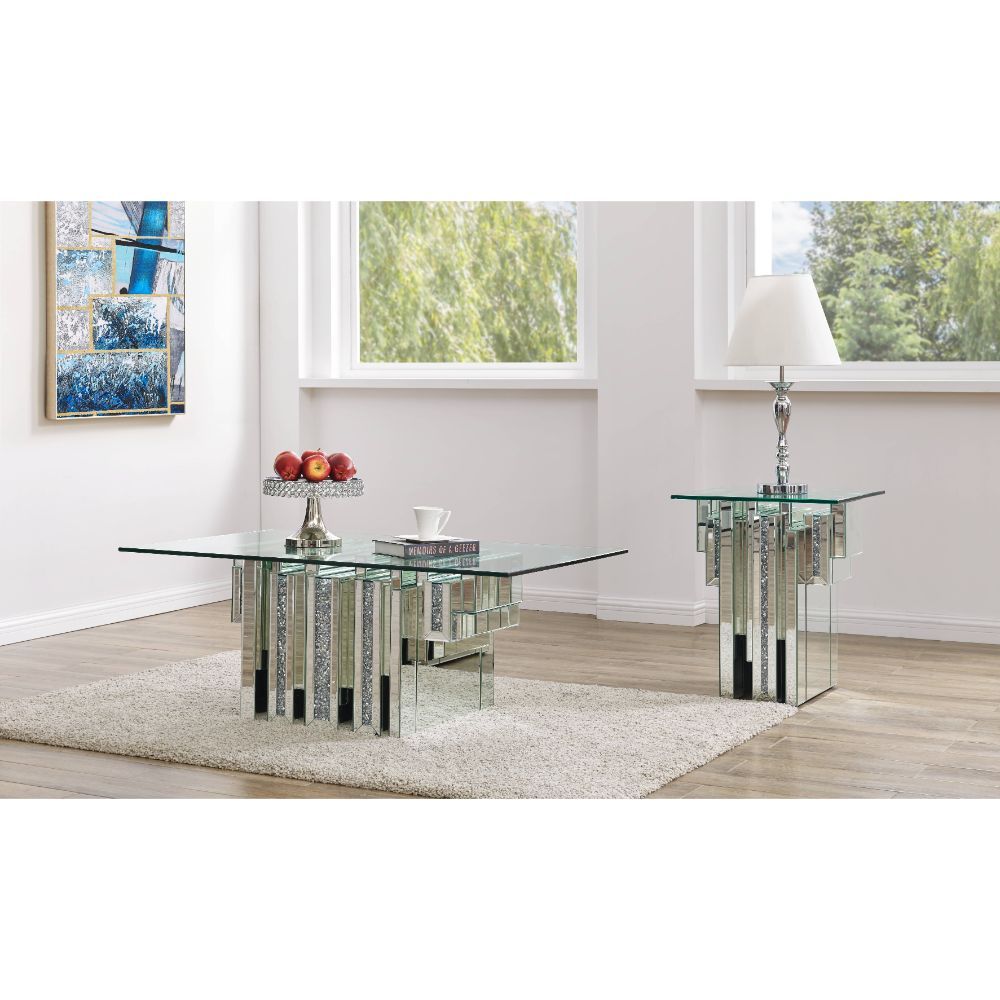Noralie - 47" X 28" Coffee Table - Mirrored & Faux Diamonds - Urban Living Furniture (Los Angeles, CA)