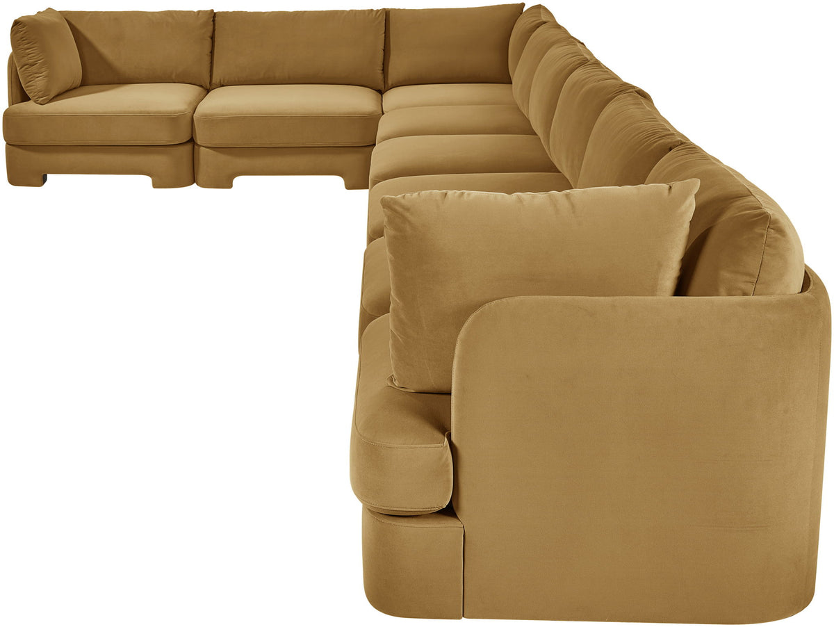 Hammond - Velvet Performance Fabric Upholstered 8 Piece L-Shaped Sectional