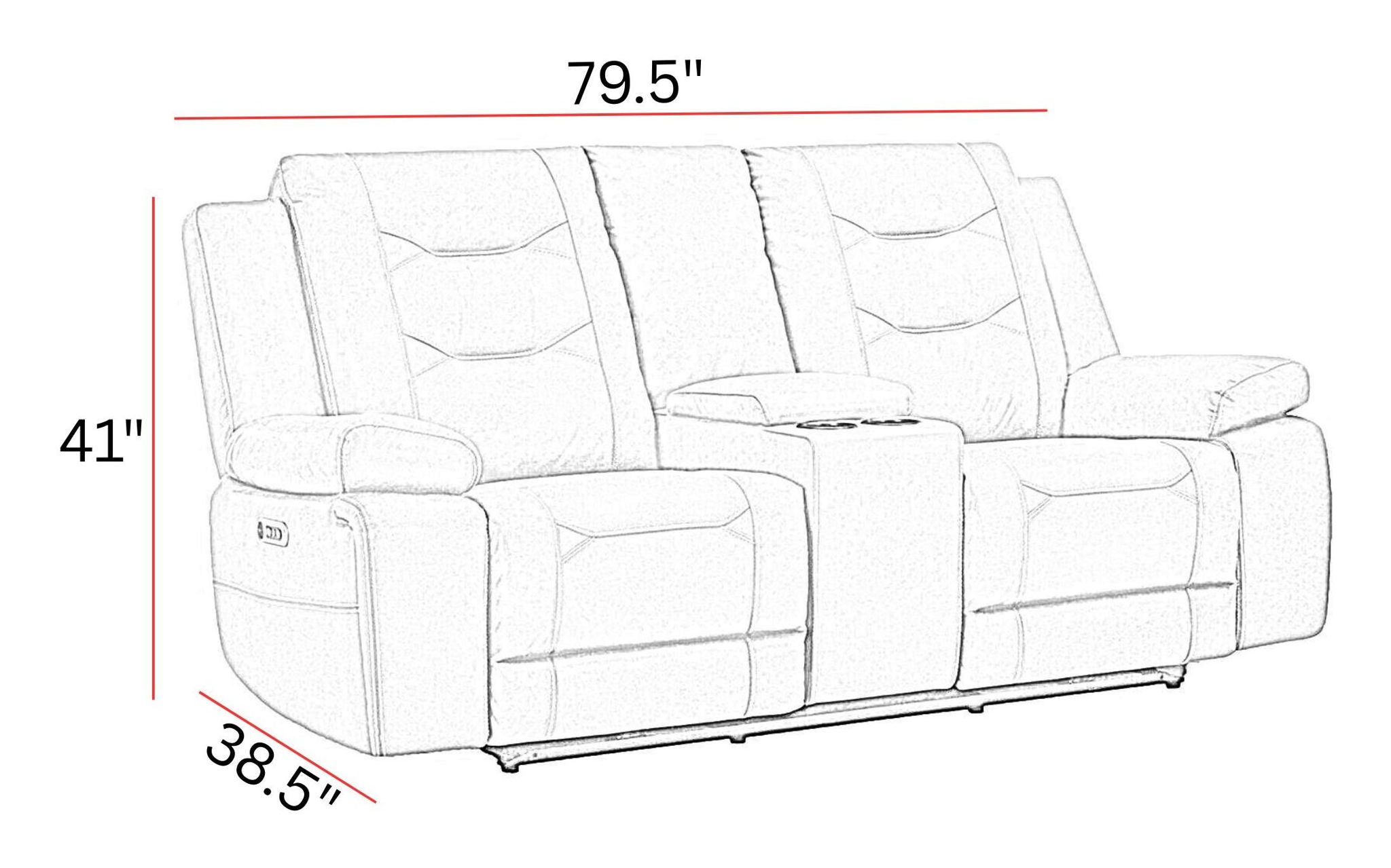 Caldwell - Power Console Loveseat - Urban Living Furniture (Los Angeles, CA)