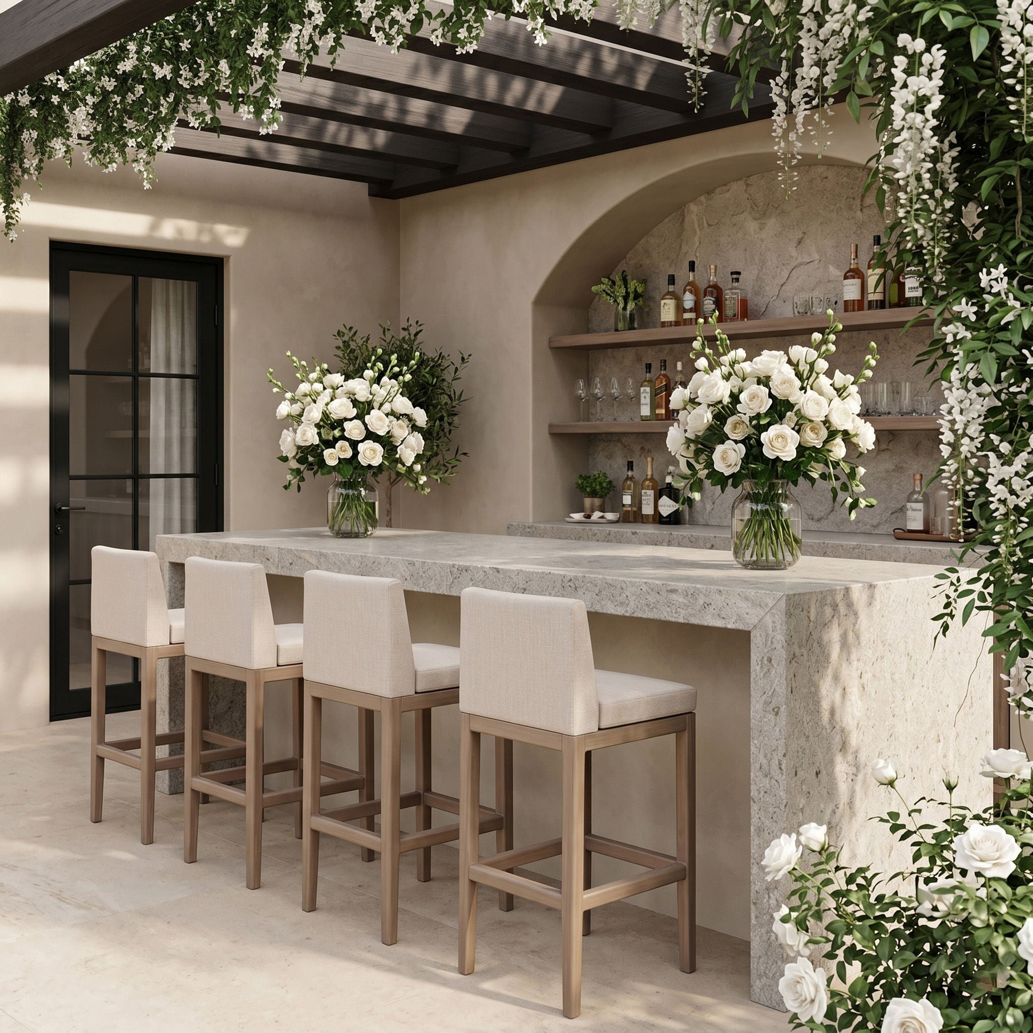 Solace - Olefin Performance Fabric Outdoor Patio Bar Stool - Urban Living Furniture (Los Angeles, CA)