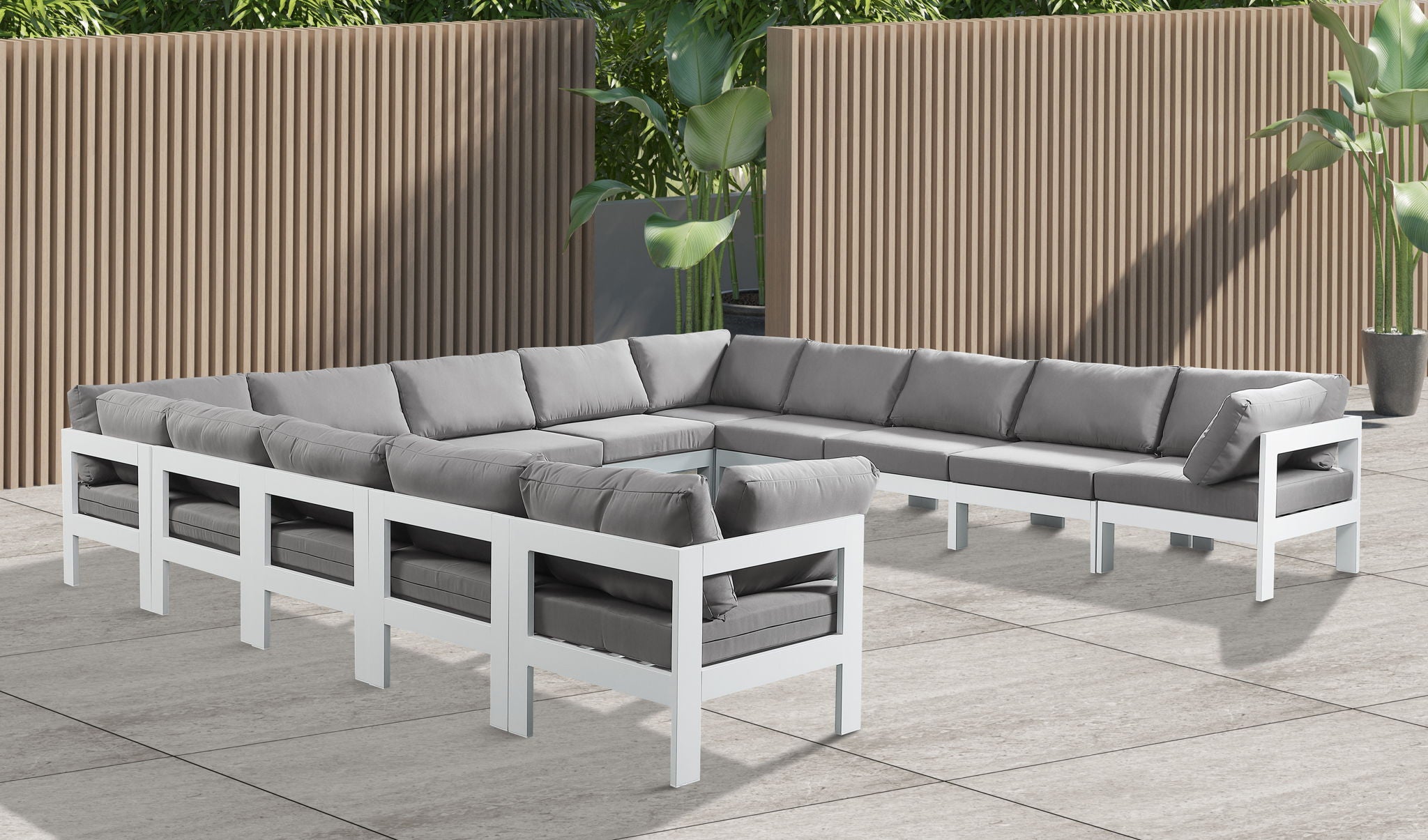 Nizuc - Outdoor Patio 13 Piece Modular Sectional With White Frame - Urban Living Furniture (Los Angeles, CA)