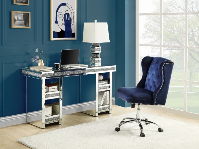 Noralie - Writing Desk - Clear Glass, Mirrored & Faux Diamonds - Urban Living Furniture (Los Angeles, CA)