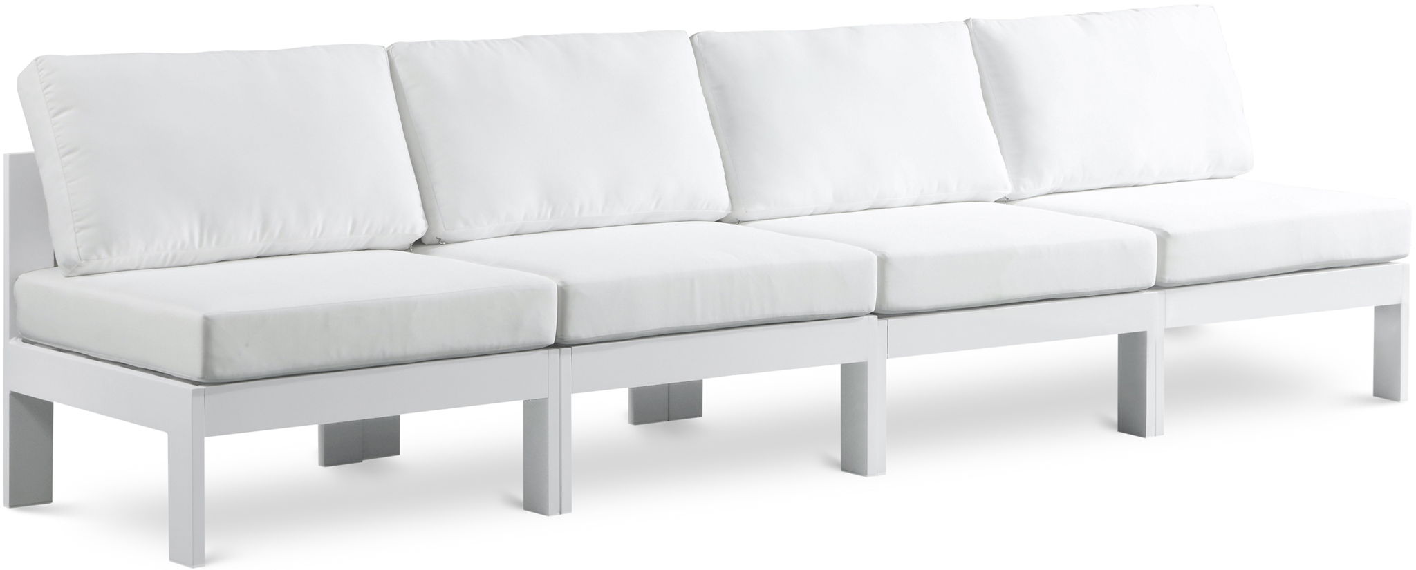 Nizuc - Outdoor Patio 4 Seat Armless Modular Sofa With White Frame - Urban Living Furniture (Los Angeles, CA)