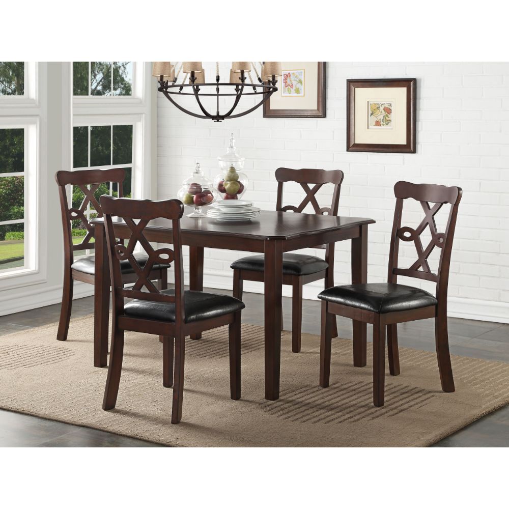 Ingeborg - Dining Table - Black PU & Espresso - Urban Living Furniture (Los Angeles, CA)