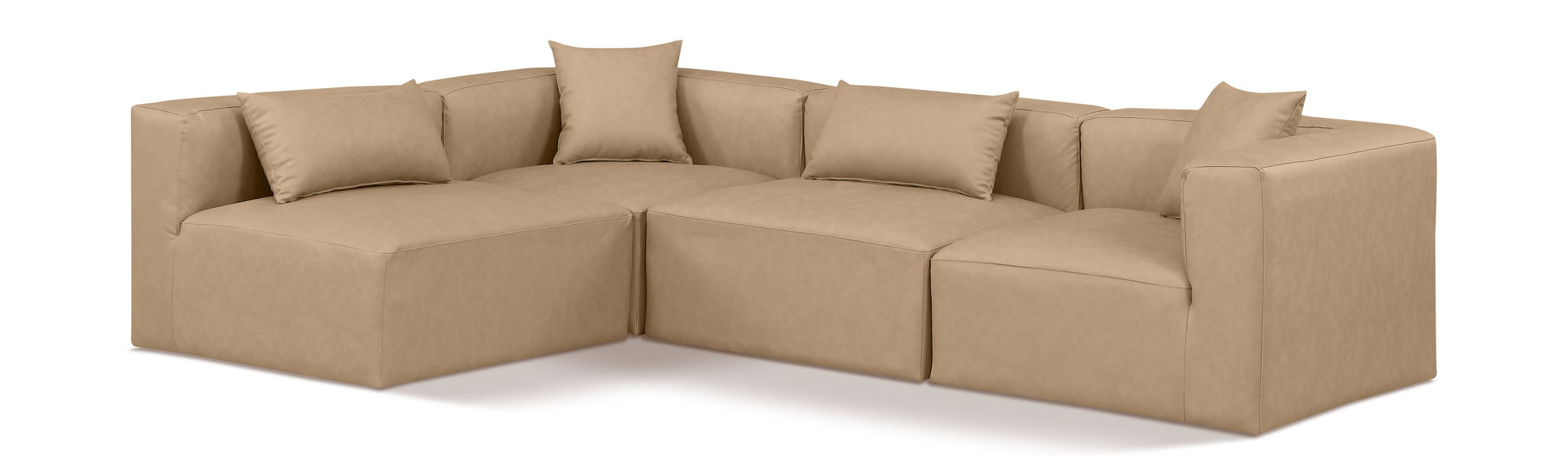 Cube - 4 Piece Modular Corner Sectional - Tan - Urban Living Furniture (Los Angeles, CA)