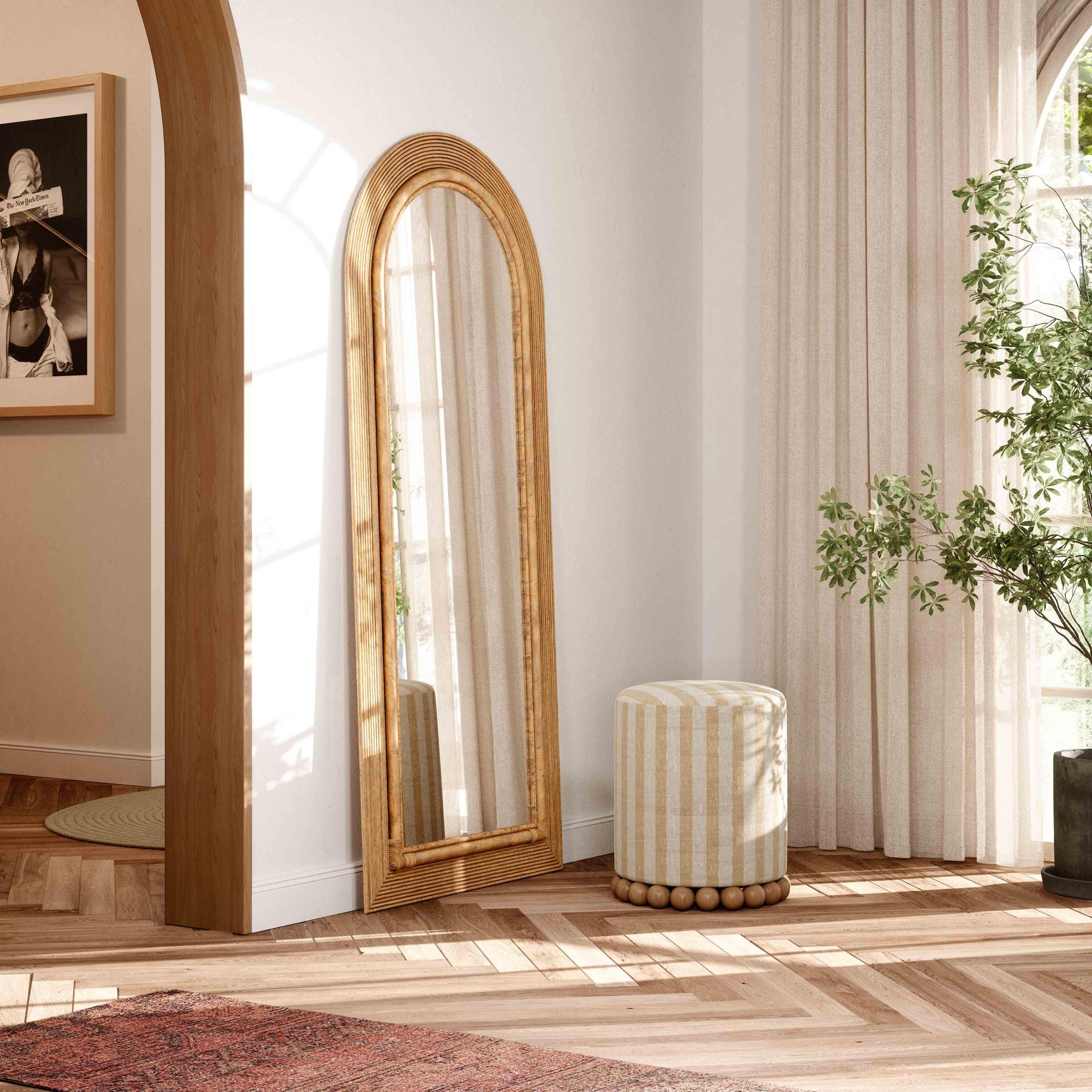 Tanya - Rattan 70" Floor Mirror - Urban Living Furniture (Los Angeles, CA)