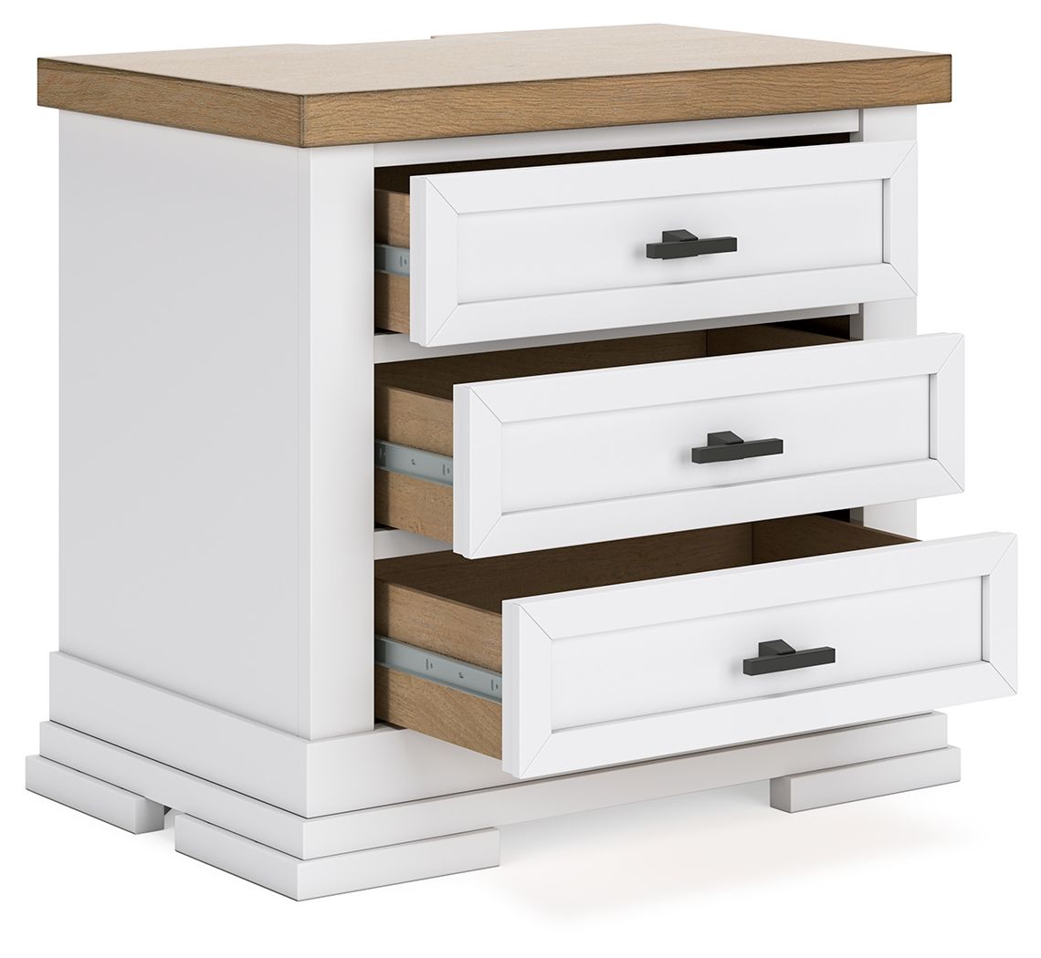 Ashbryn - White / Natural - Three Drawer Night Stand - Urban Living Furniture (Los Angeles, CA)