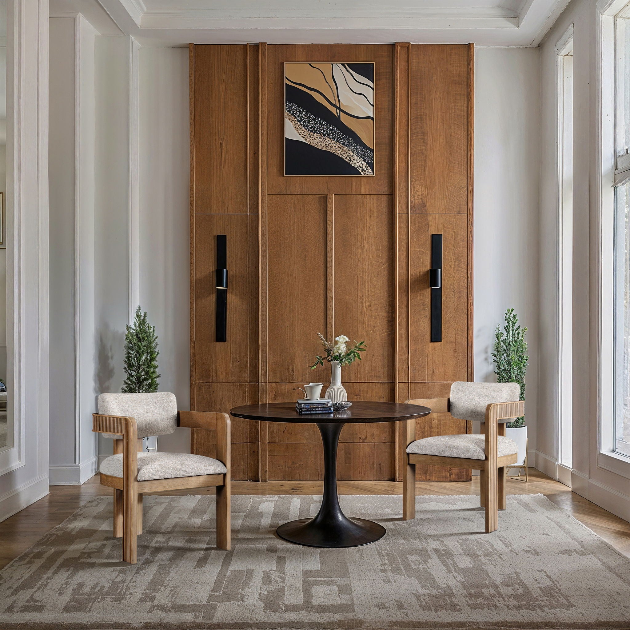 Sacha - Linen Dining Chair With Natural Base (Set of 2) - Urban Living Furniture (Los Angeles, CA)