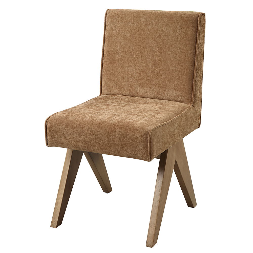 Zoey - Side Chair (Set of 2) - Chocolate Chenille & Oak - Urban Living Furniture (Los Angeles, CA)