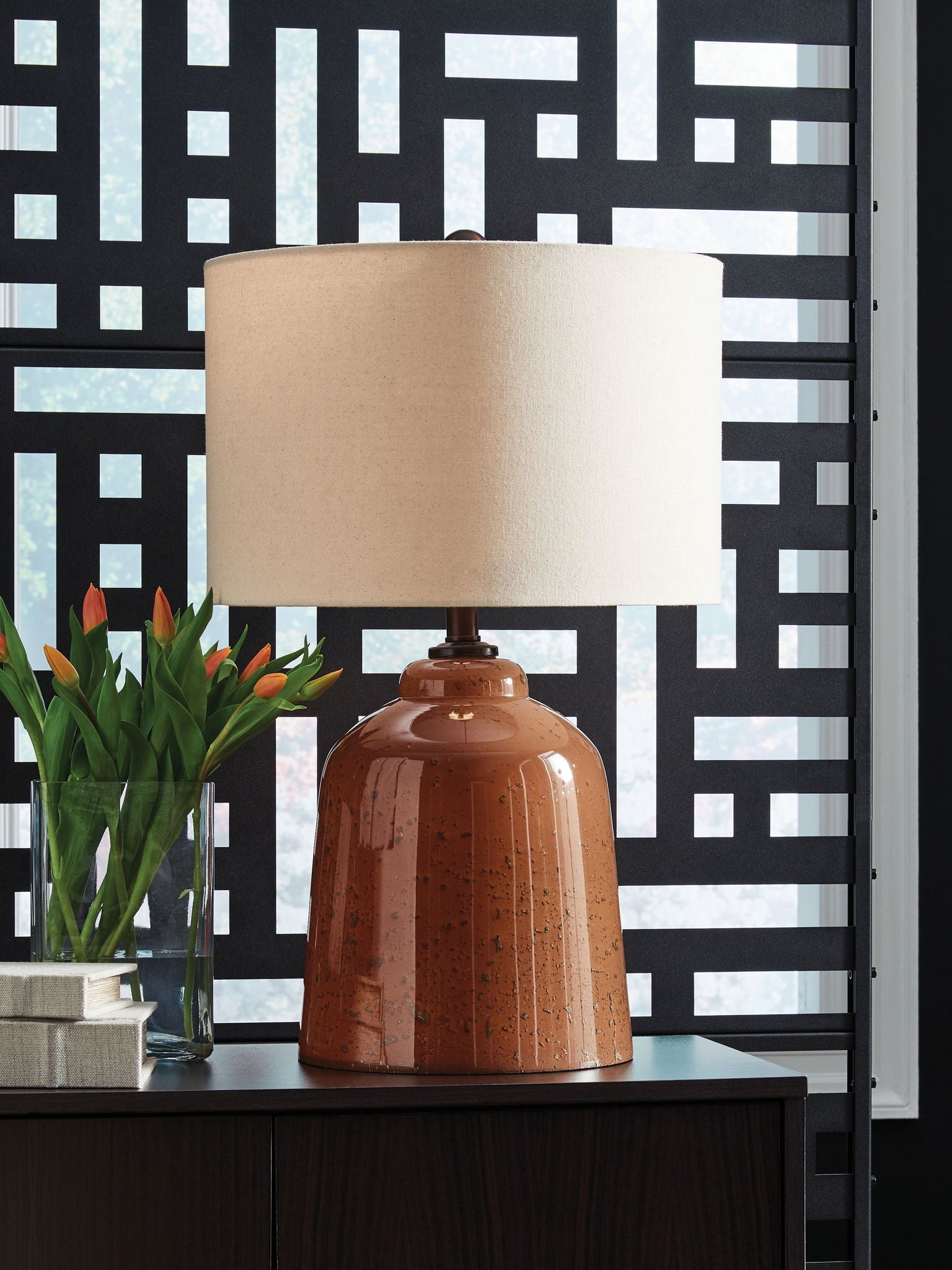 Aaleahya - Rust - Glass Table Lamp - Urban Living Furniture (Los Angeles, CA)