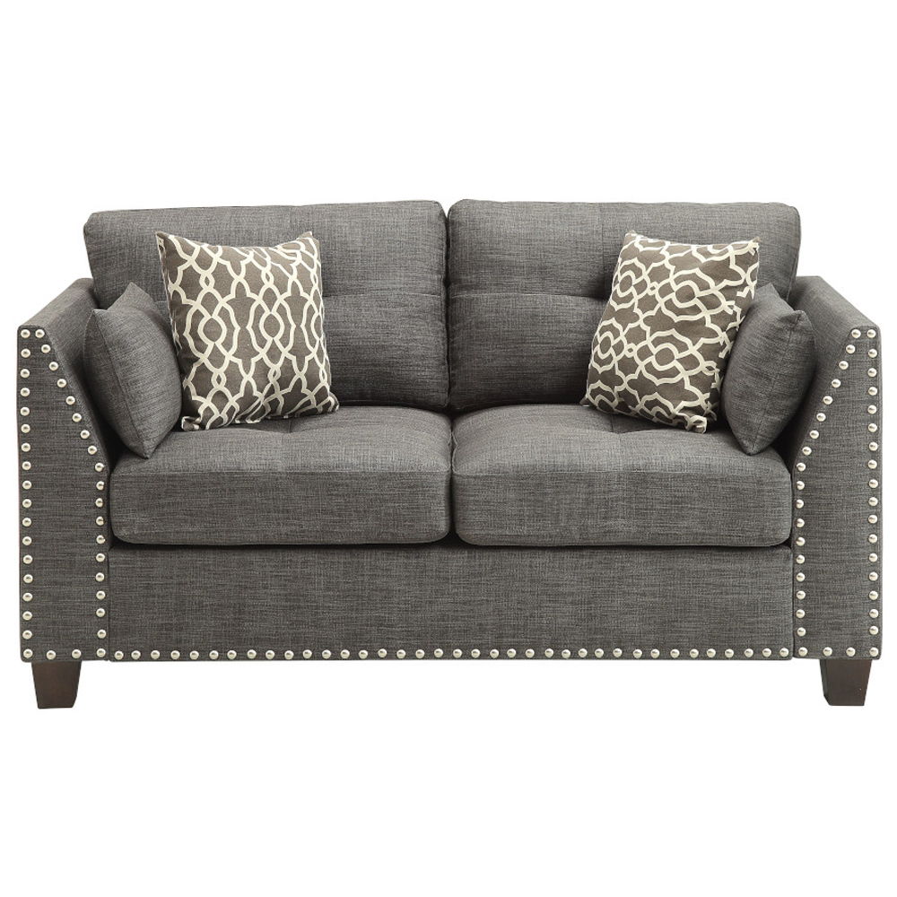Laurissa - Loveseat With 4 Pillows - Light Charcoal Linen - Urban Living Furniture (Los Angeles, CA)