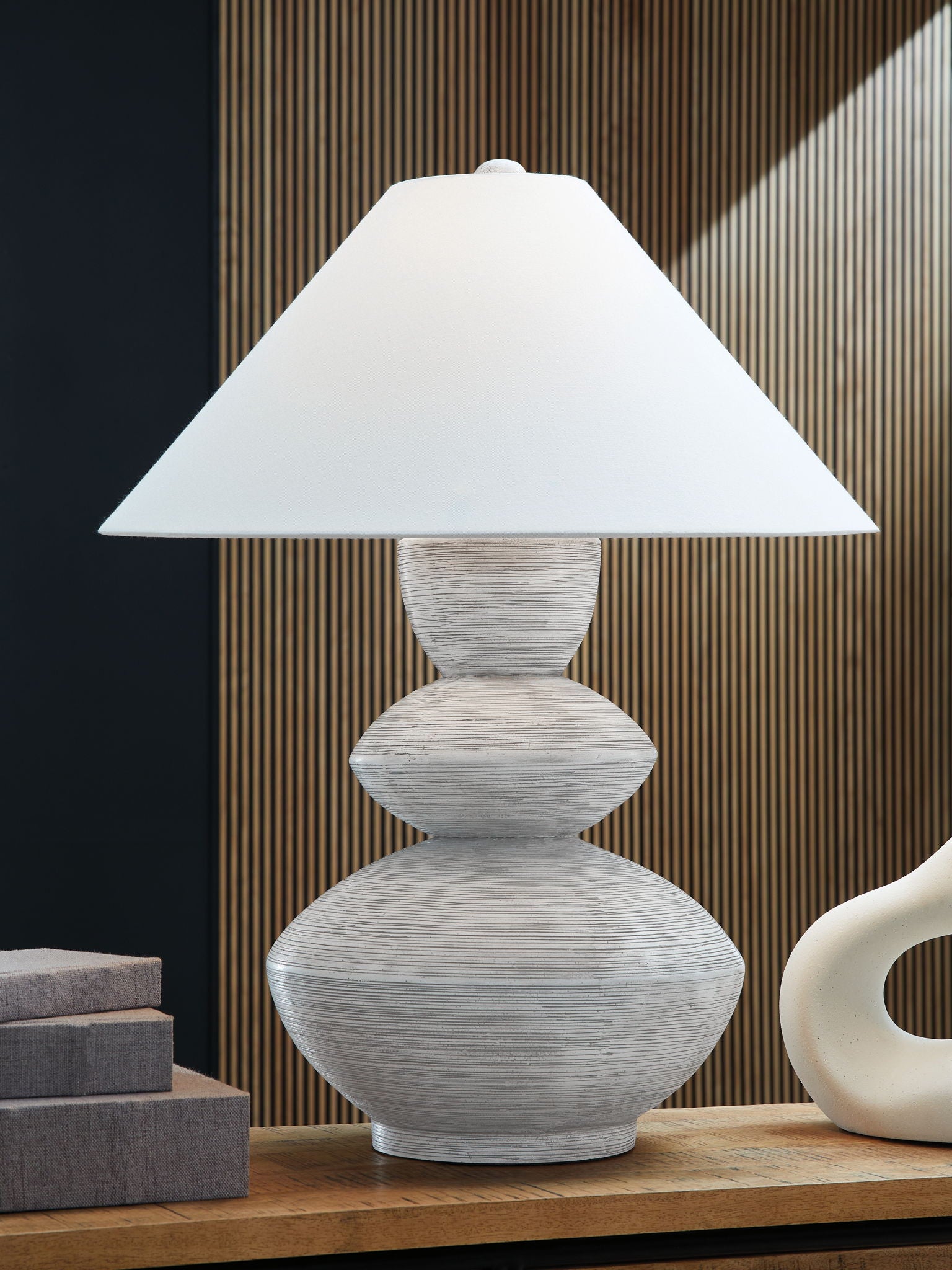 Brickdon - Distressed White - Poly Table Lamp - Urban Living Furniture (Los Angeles, CA)