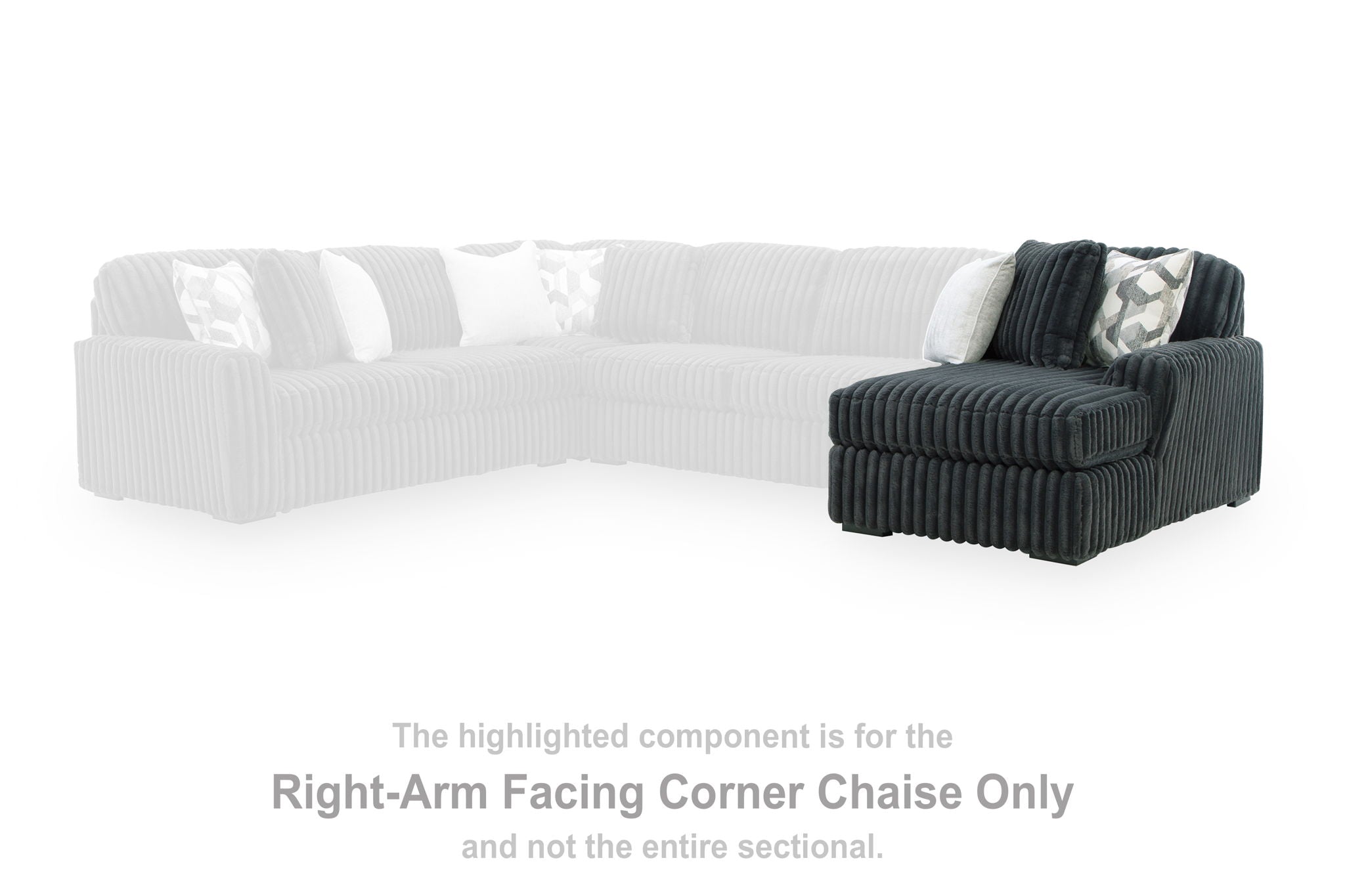 Midnight-Madness - RAF Corner Chaise - Gunmetal - Urban Living Furniture (Los Angeles, CA)