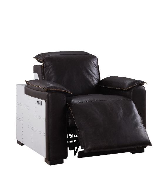 Nernoss - Recliner - Dark Grain Brown Leather & Aluminum - Urban Living Furniture (Los Angeles, CA)