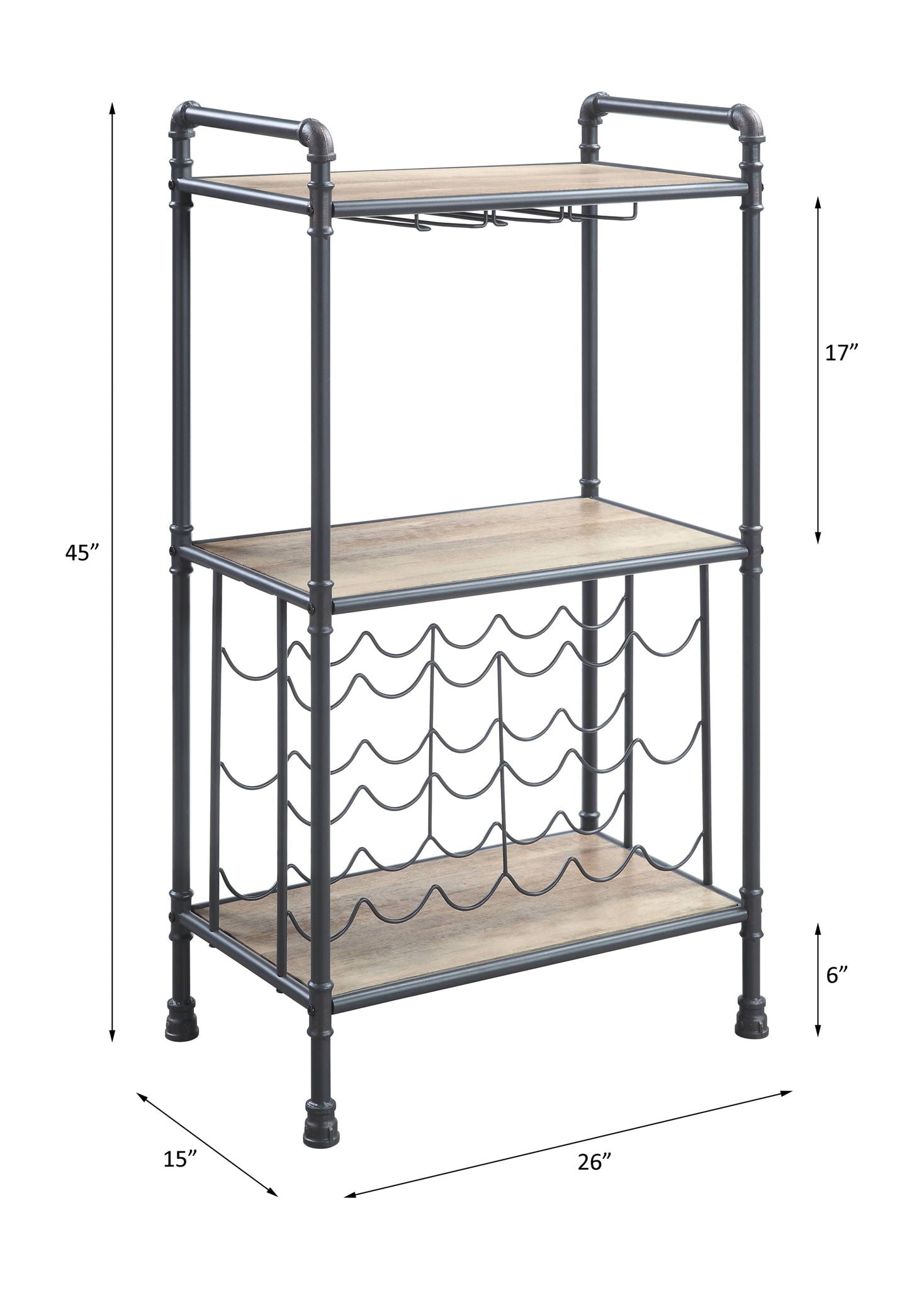 Brantley - Wine Rack - Antique Oak & Sandy Gray - Urban Living Furniture (Los Angeles, CA)