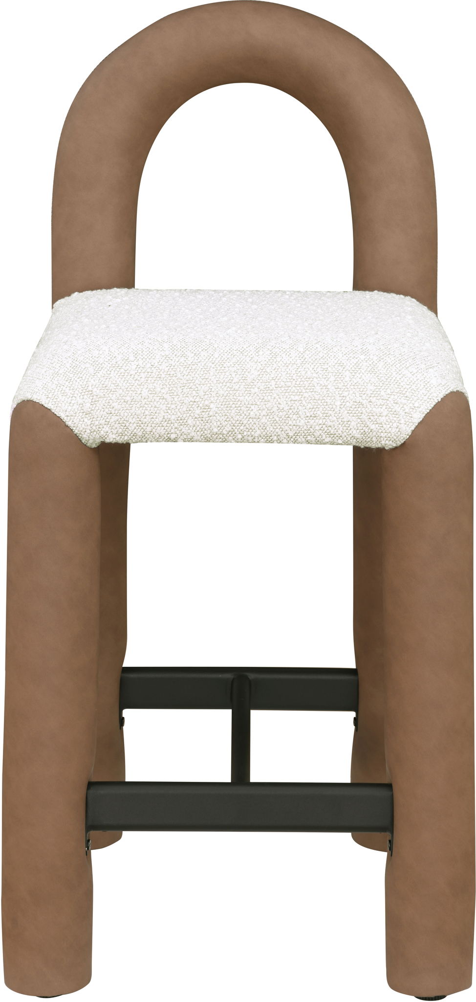 Amari - Vegan Leather and Boucle Fabric Stool - Urban Living Furniture (Los Angeles, CA)