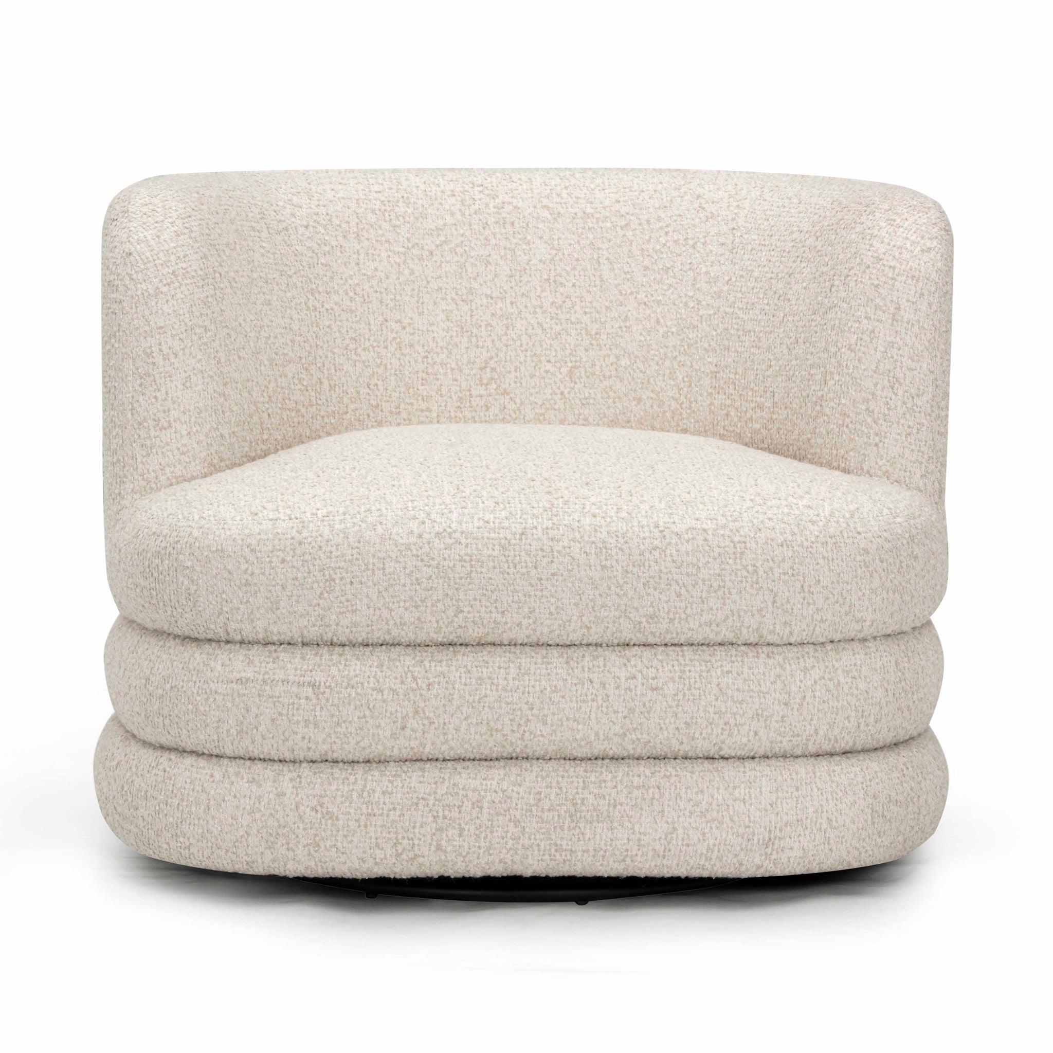 Astor - Heavy Boucle Swivel Hotel Lounge Chair - Cream