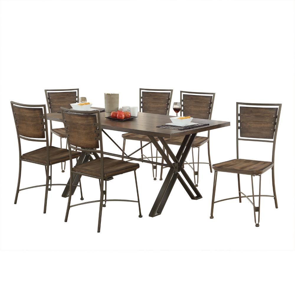 Jodoc - Side Chair (Set of 2) - Walnut & Gunmetal - Urban Living Furniture (Los Angeles, CA)