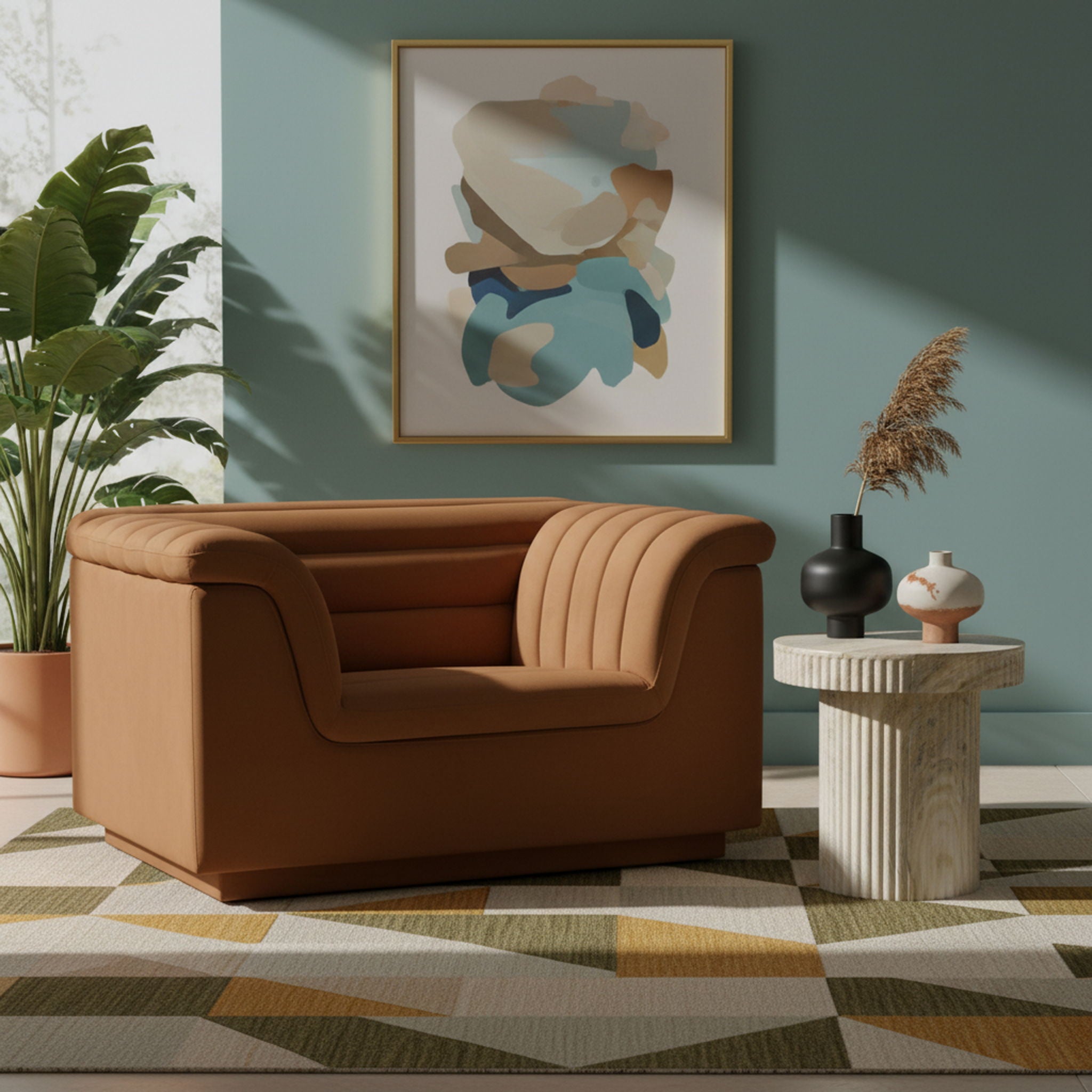 Cascade - Velvet Chair - Saddle - Urban Living Furniture (Los Angeles, CA)