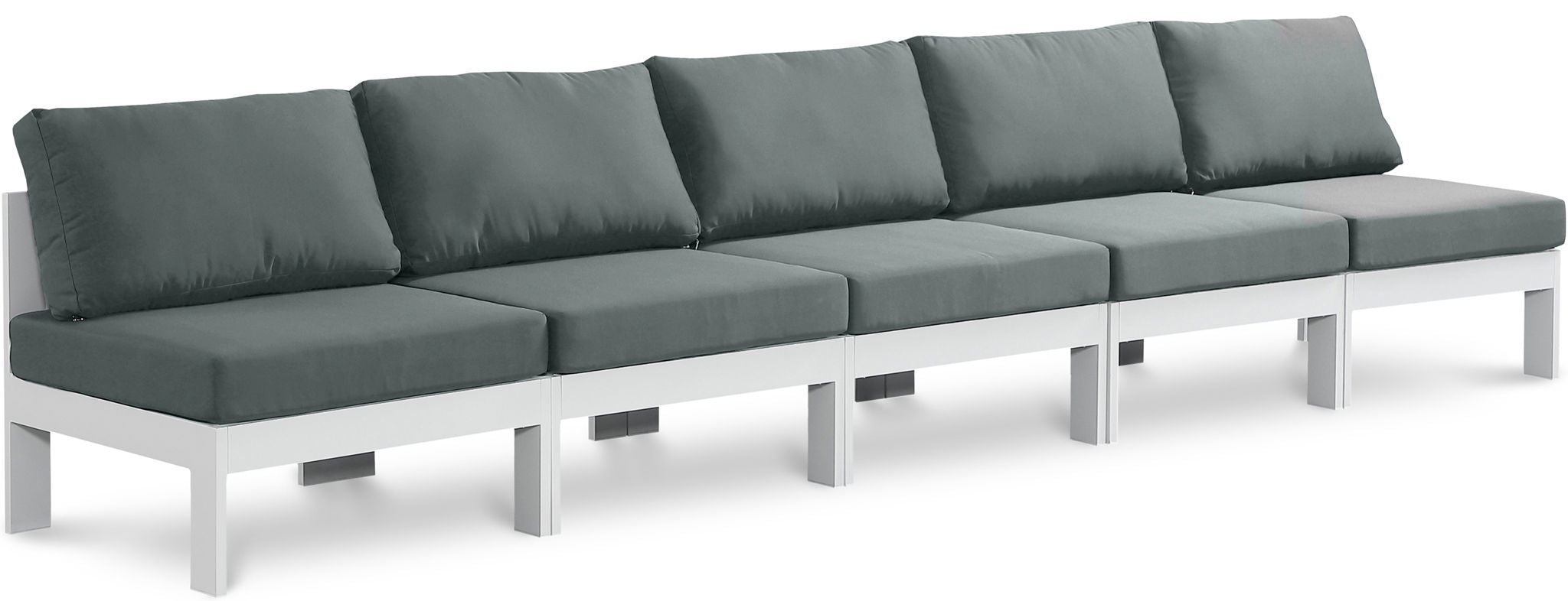 Nizuc - Outdoor Patio 5 Seat Modular Armless Sofa With White Frame - Urban Living Furniture (Los Angeles, CA)