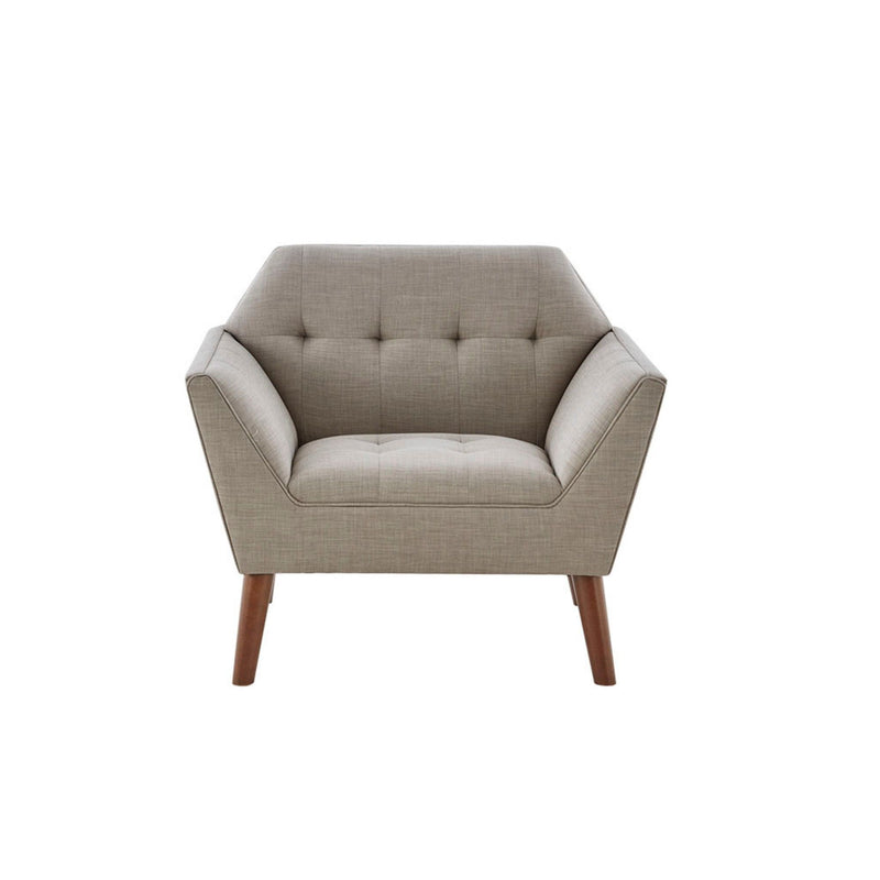 Mid-Century Modern Lounge Chair With Button Tufting