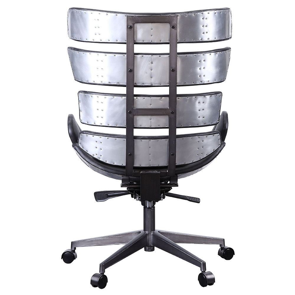 Megan - Office Chair - Vintage Black Top Grain Leather & Aluminum - Urban Living Furniture (Los Angeles, CA)