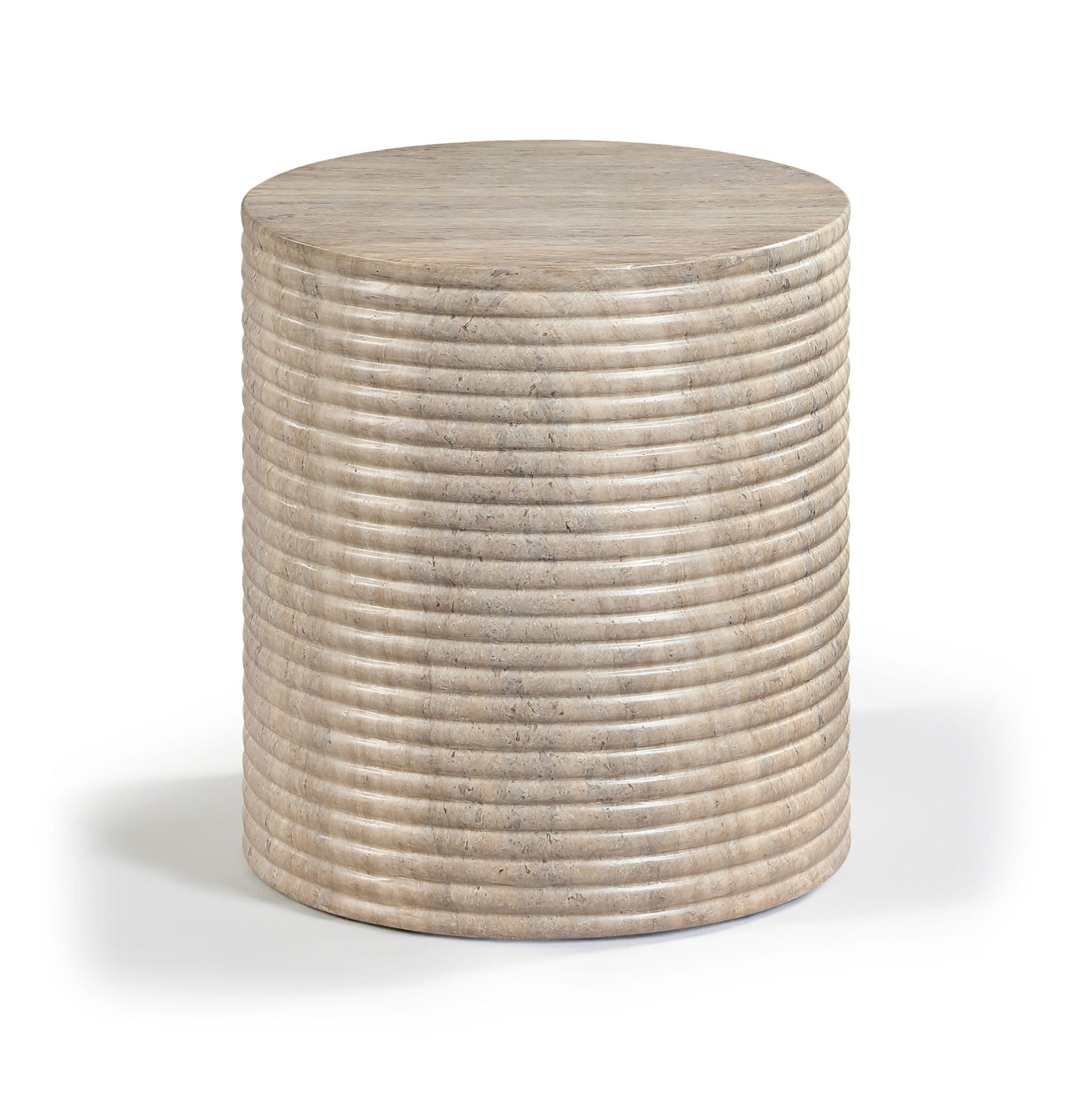 Rapallo - Concrete Indoor/Outdoor End Table - Travertine - Urban Living Furniture (Los Angeles, CA)